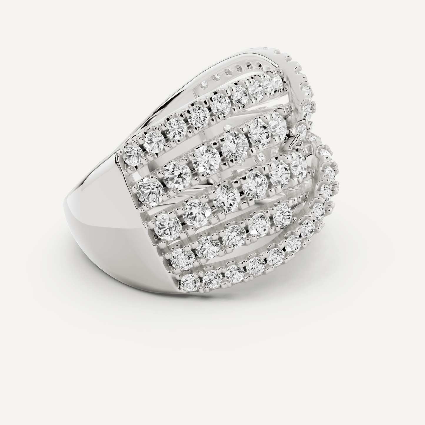 2 ctw Round Diamond Crossover Fashion Band - Lotus Diamond