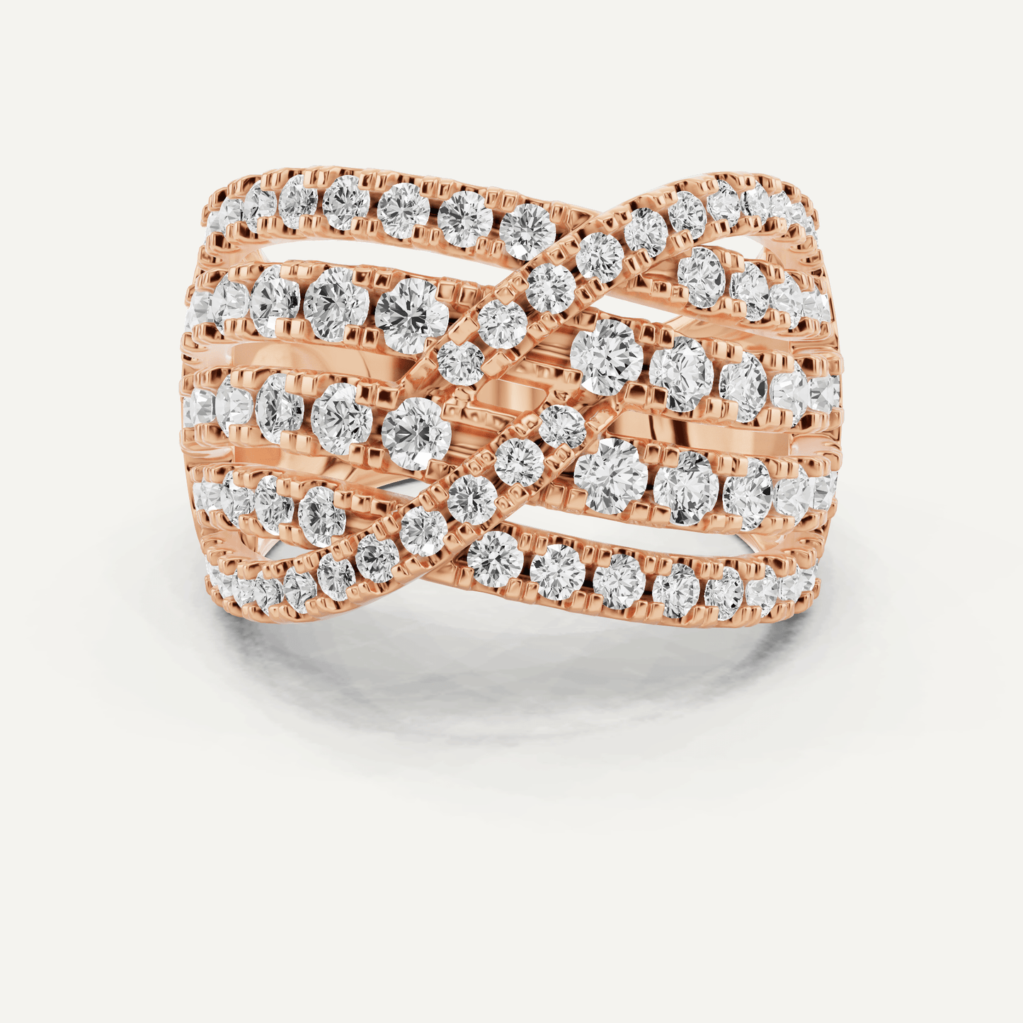 2 ctw Round Diamond Crossover Fashion Band - Lotus Diamond