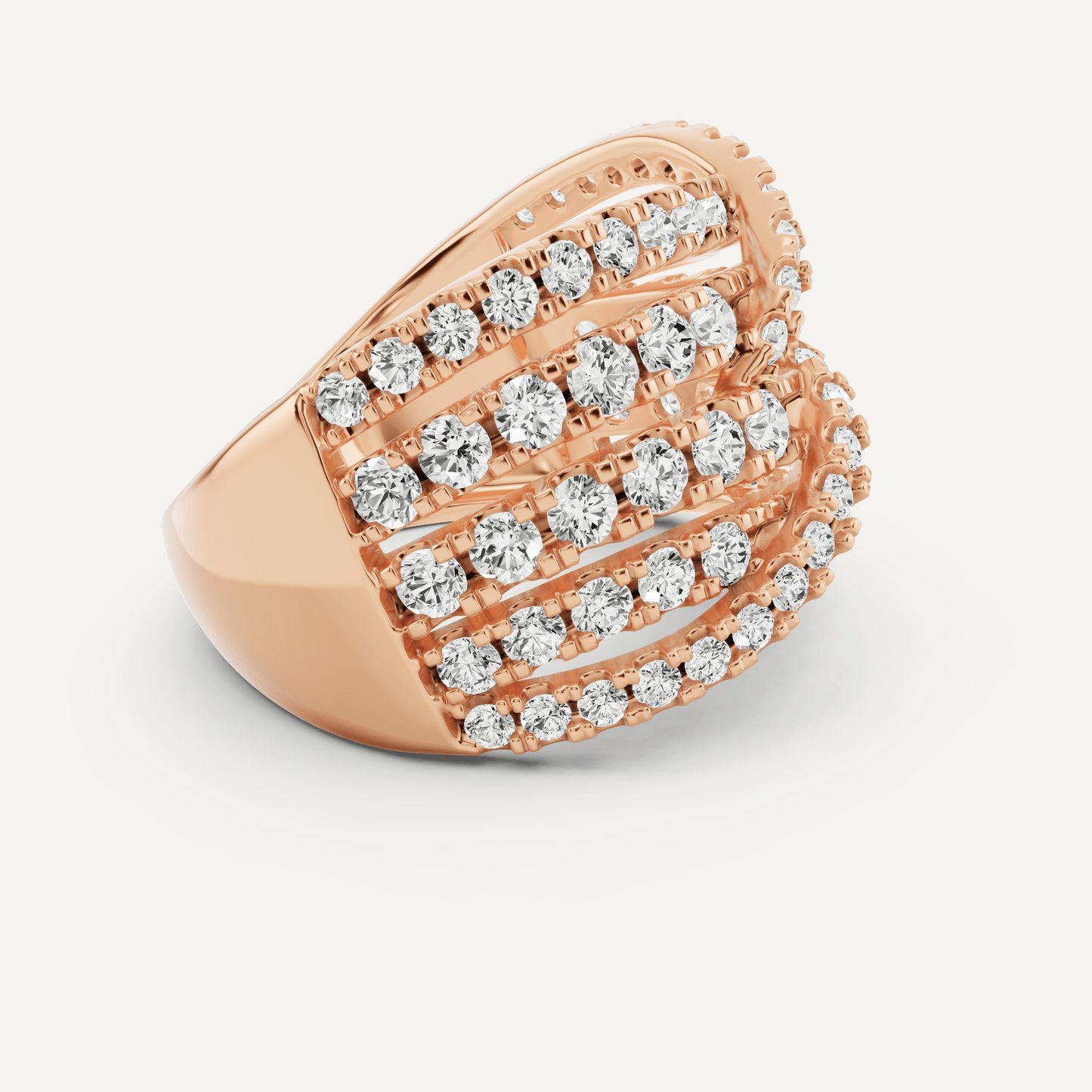 2 ctw Round Diamond Crossover Fashion Band - Lotus Diamond