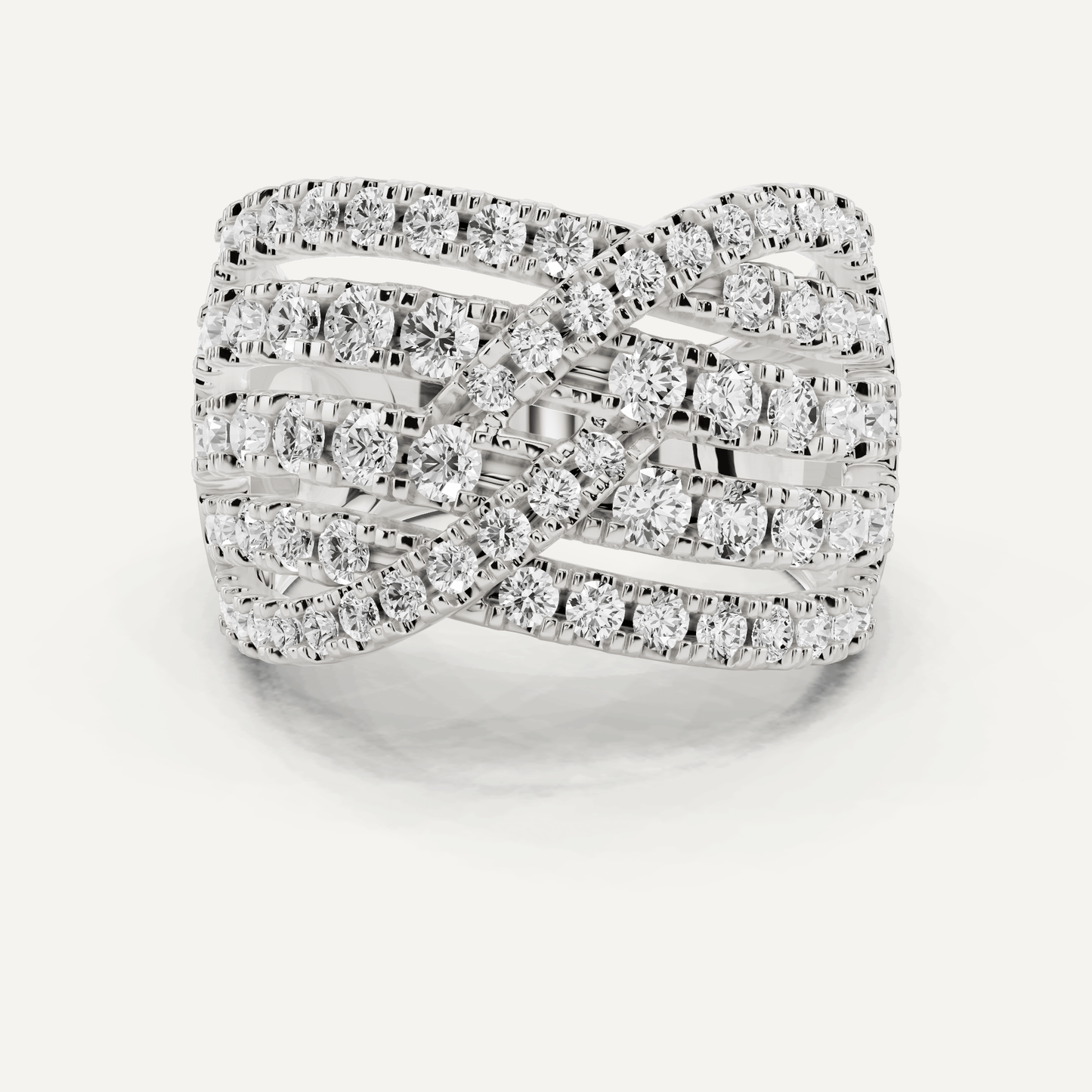 2 ctw Round Diamond Crossover Fashion Band - Lotus Diamond