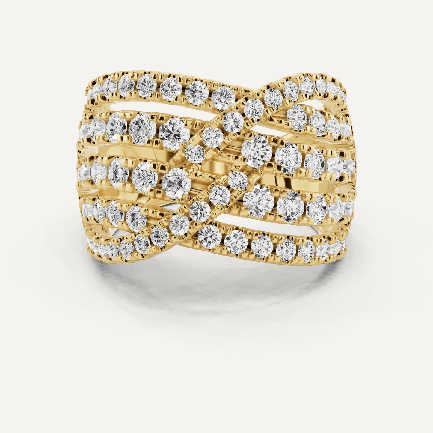 2 ctw Round Diamond Crossover Fashion Band - Lotus Diamond