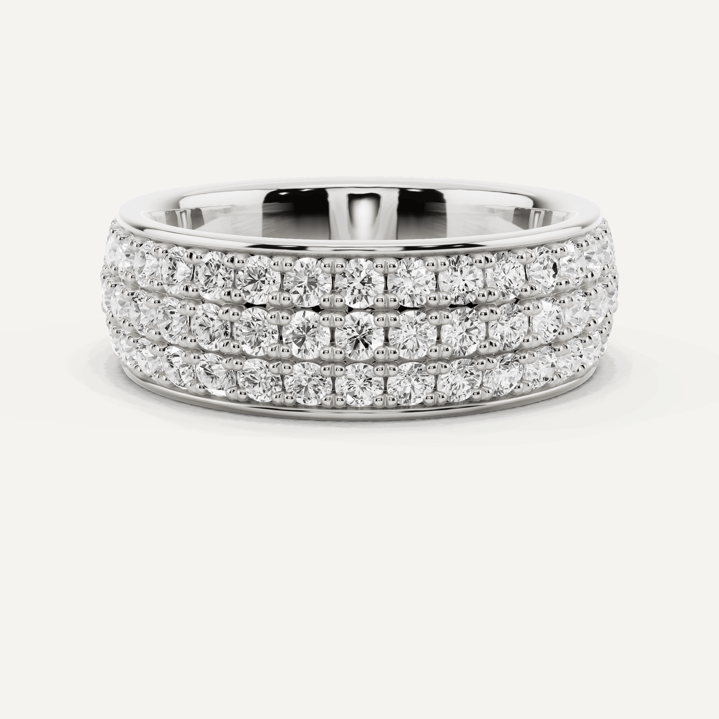 2 ctw Round Diamond Three Row Eternity Band - Lotus Diamond