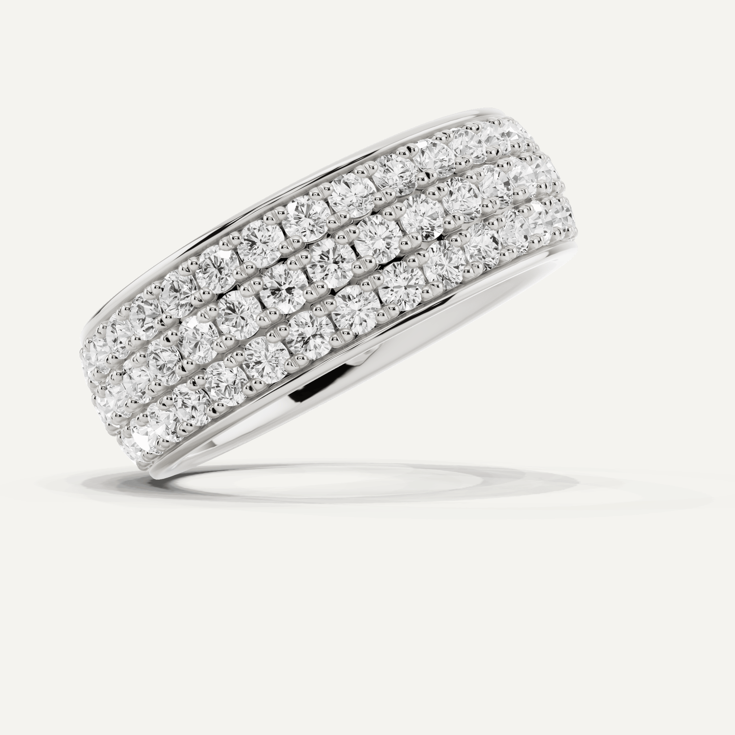 2 ctw Round Diamond Three Row Eternity Band - Lotus Diamond