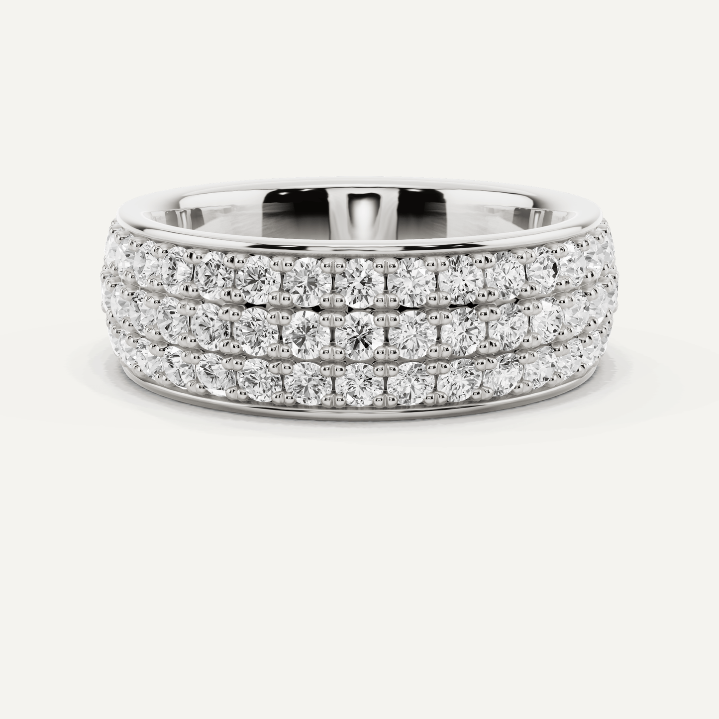 2 ctw Round Diamond Three Row Eternity Band - Lotus Diamond