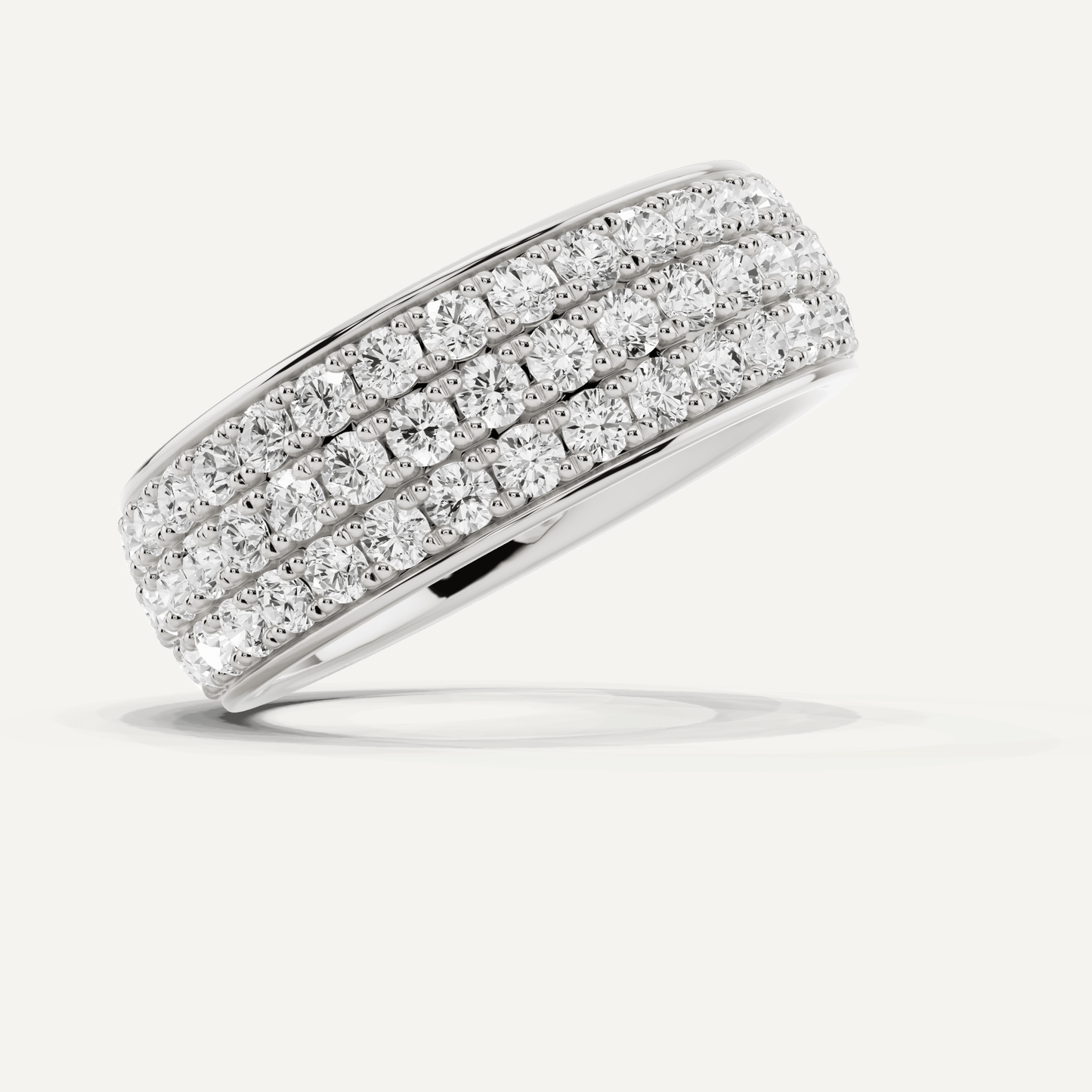 2 ctw Round Diamond Three Row Eternity Band - Lotus Diamond
