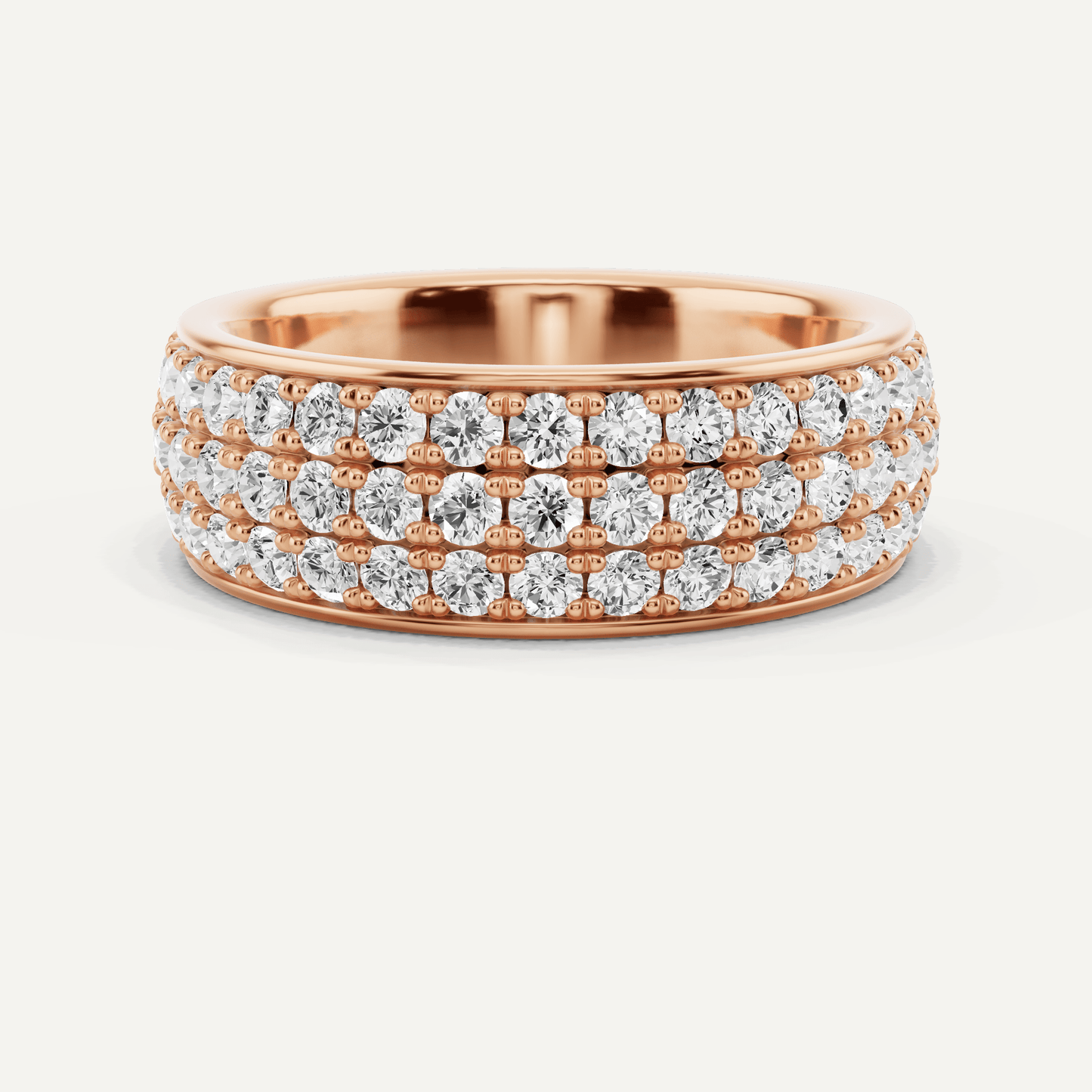 2 ctw Round Diamond Three Row Eternity Band - Lotus Diamond