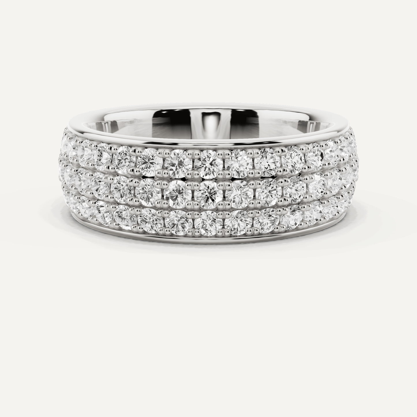 2 ctw Round Diamond Three Row Eternity Band - Lotus Diamond