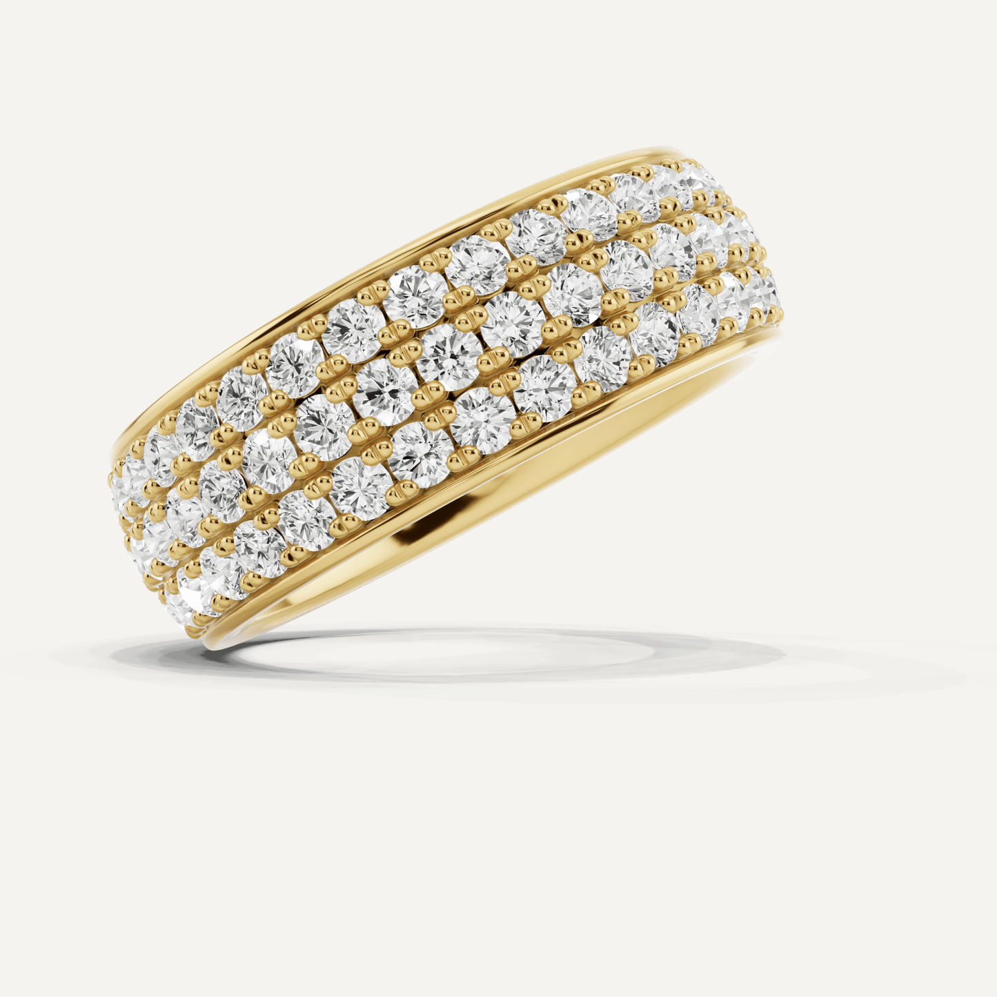 2 ctw Round Diamond Three Row Eternity Band - Lotus Diamond