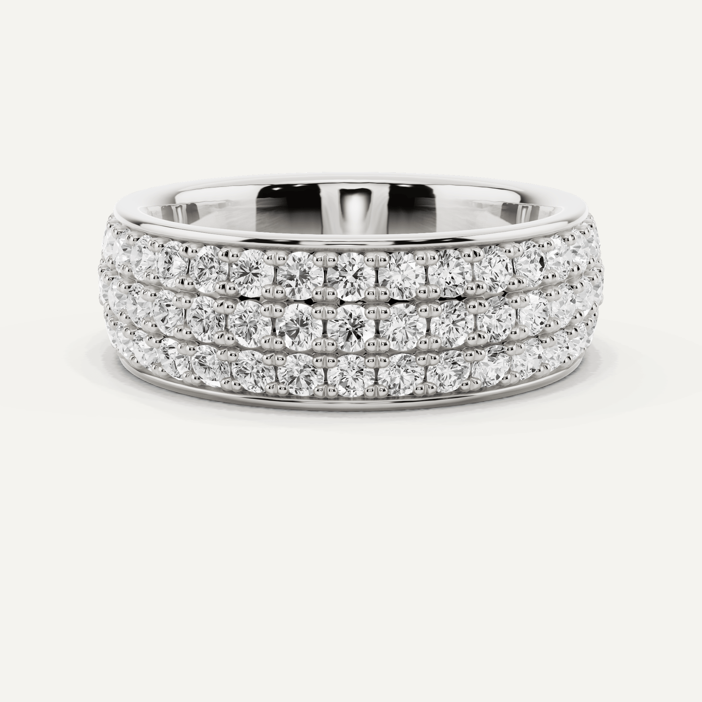 2 ctw Round Diamond Three Row Eternity Band - Lotus Diamond