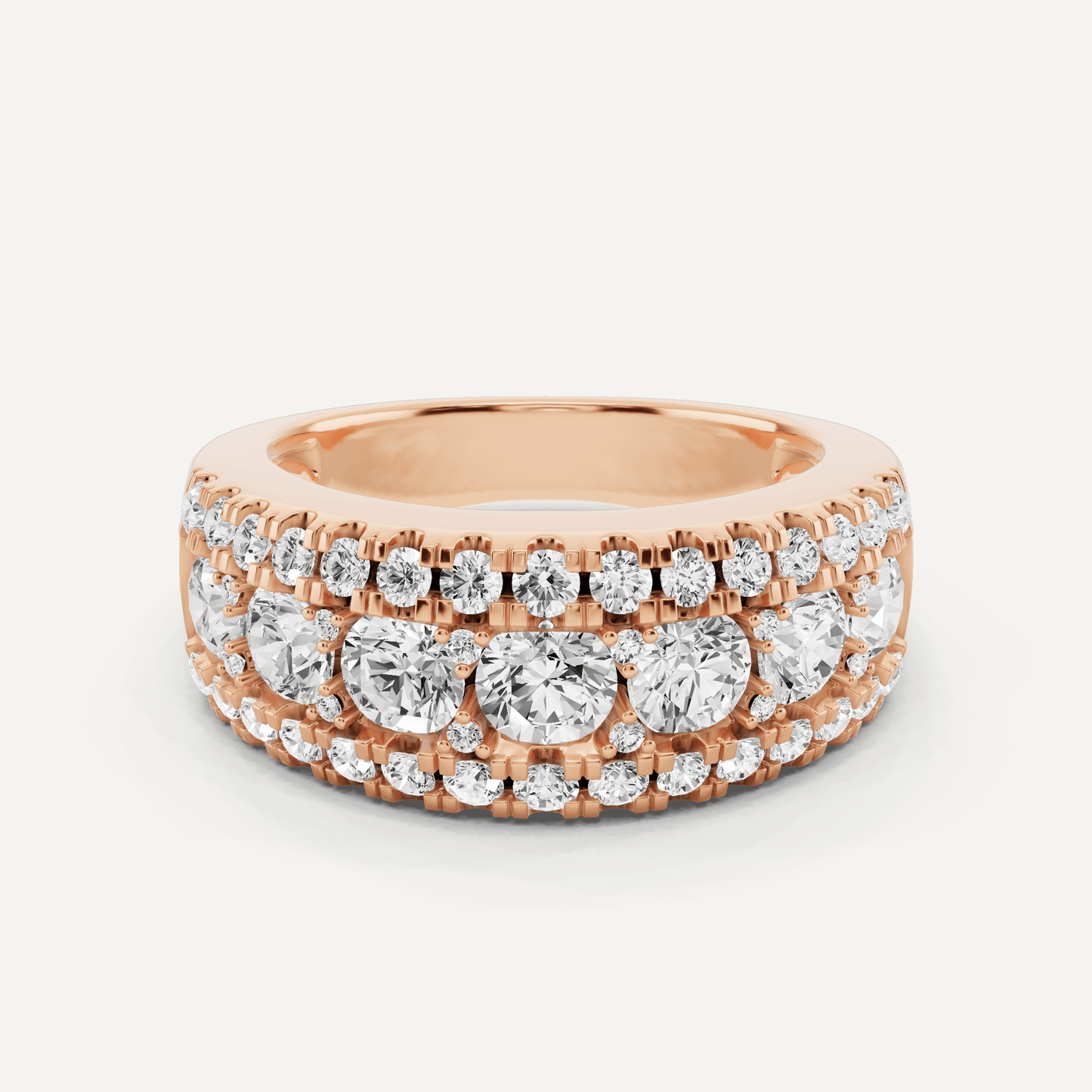2 ctw Round Diamond Triple Row Fashion Band - Lotus Diamond