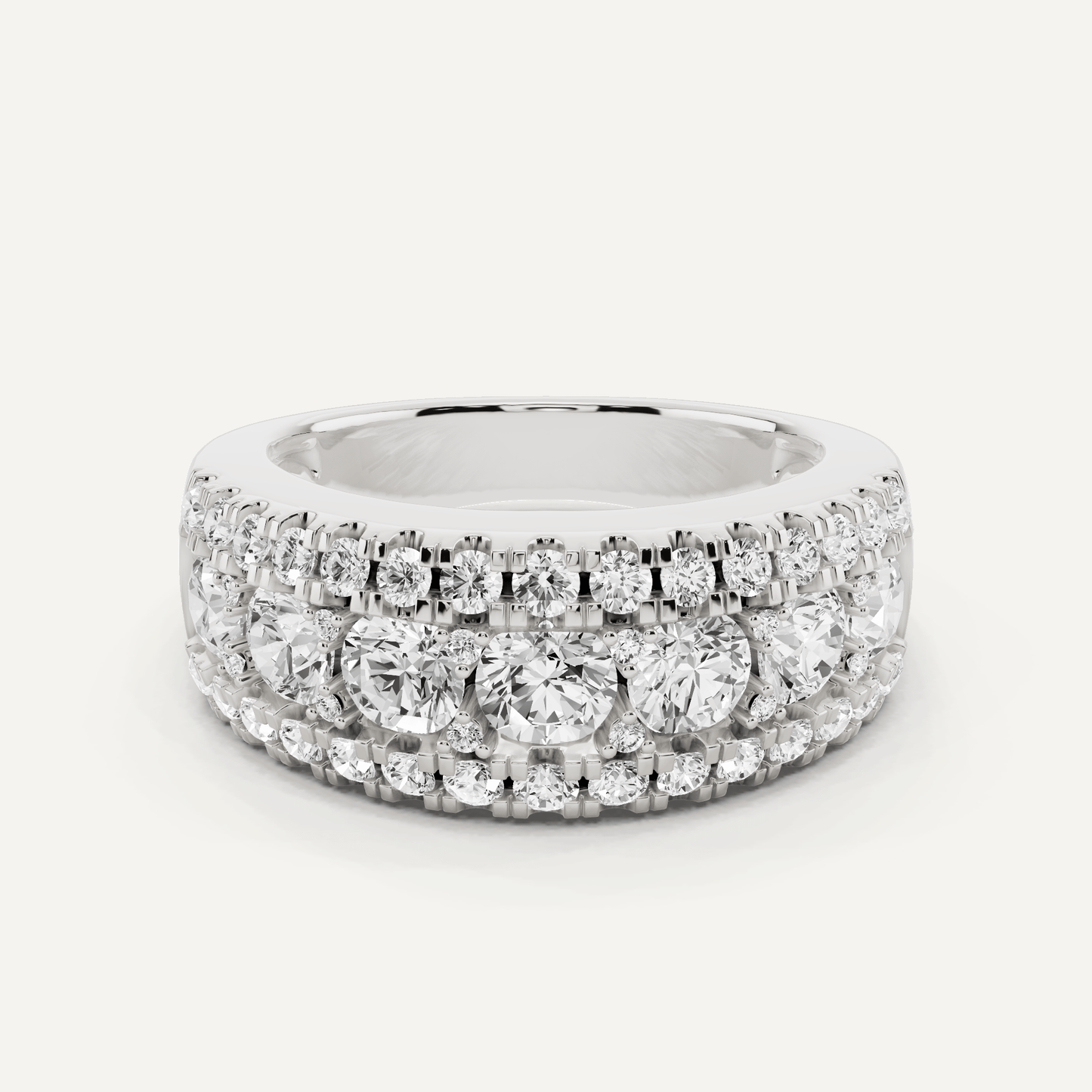 2 ctw Round Diamond Triple Row Fashion Band - Lotus Diamond