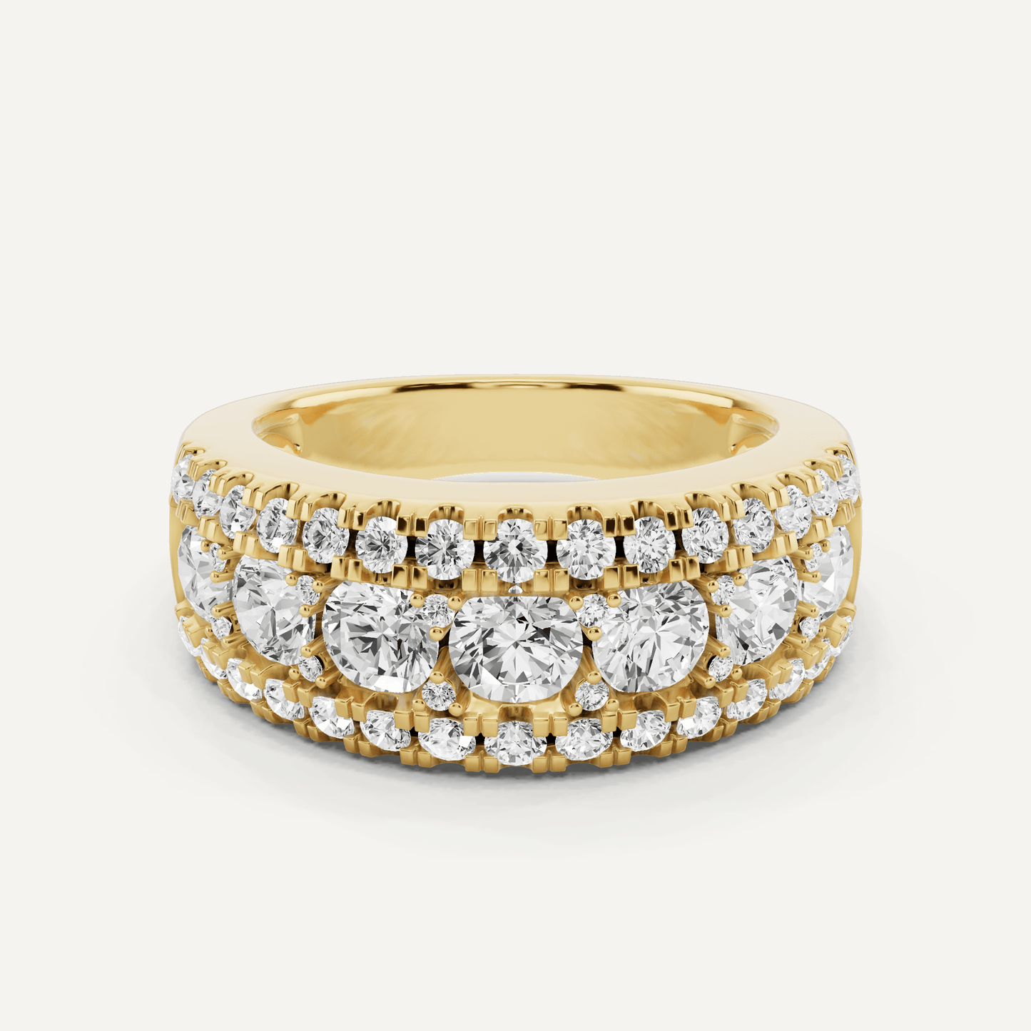 2 ctw Round Diamond Triple Row Fashion Band - Lotus Diamond