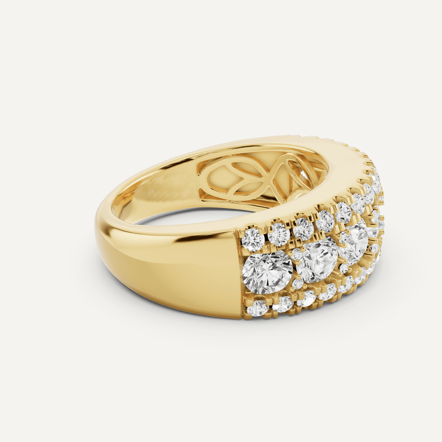 2 ctw Round Diamond Triple Row Fashion Band - Lotus Diamond