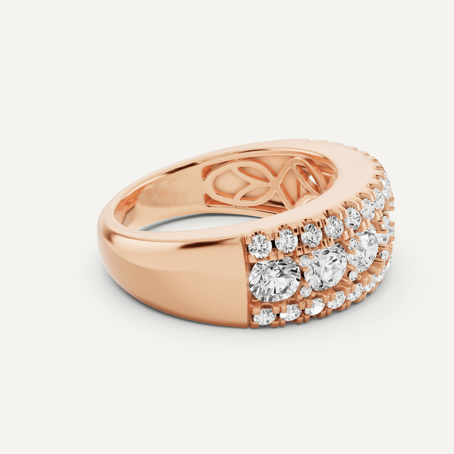 2 ctw Round Diamond Triple Row Fashion Band - Lotus Diamond