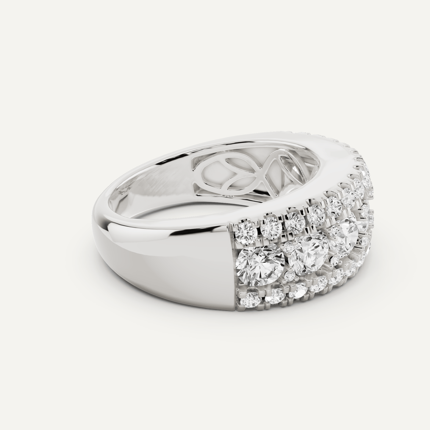 2 ctw Round Diamond Triple Row Fashion Band - Lotus Diamond