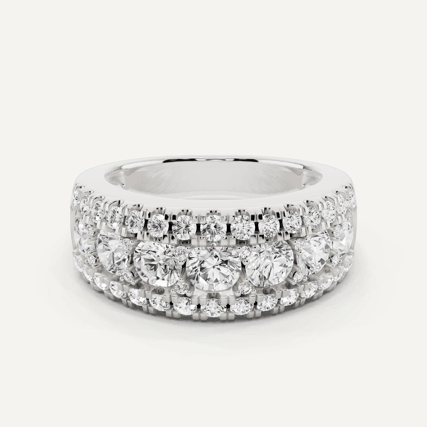 2 ctw Round Diamond Triple Row Fashion Band - Lotus Diamond