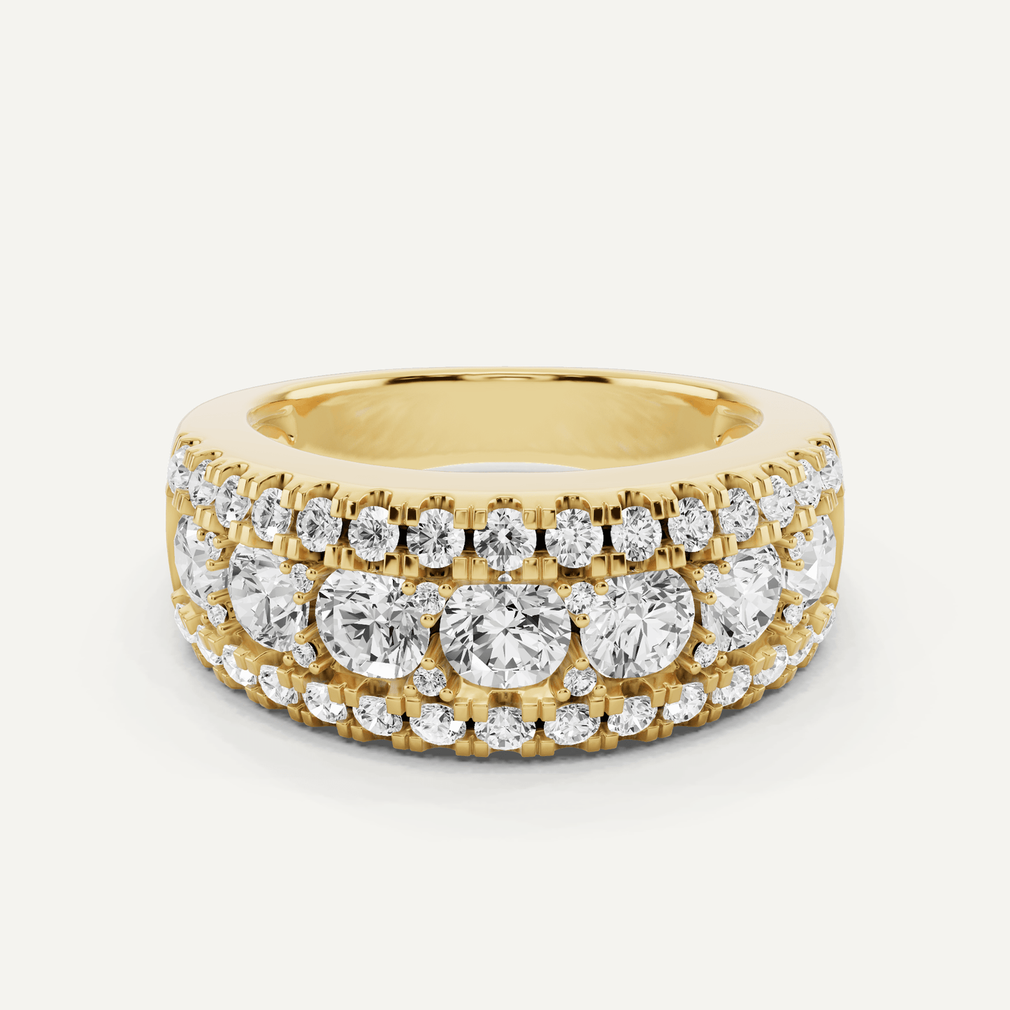 2 ctw Round Diamond Triple Row Fashion Band - Lotus Diamond
