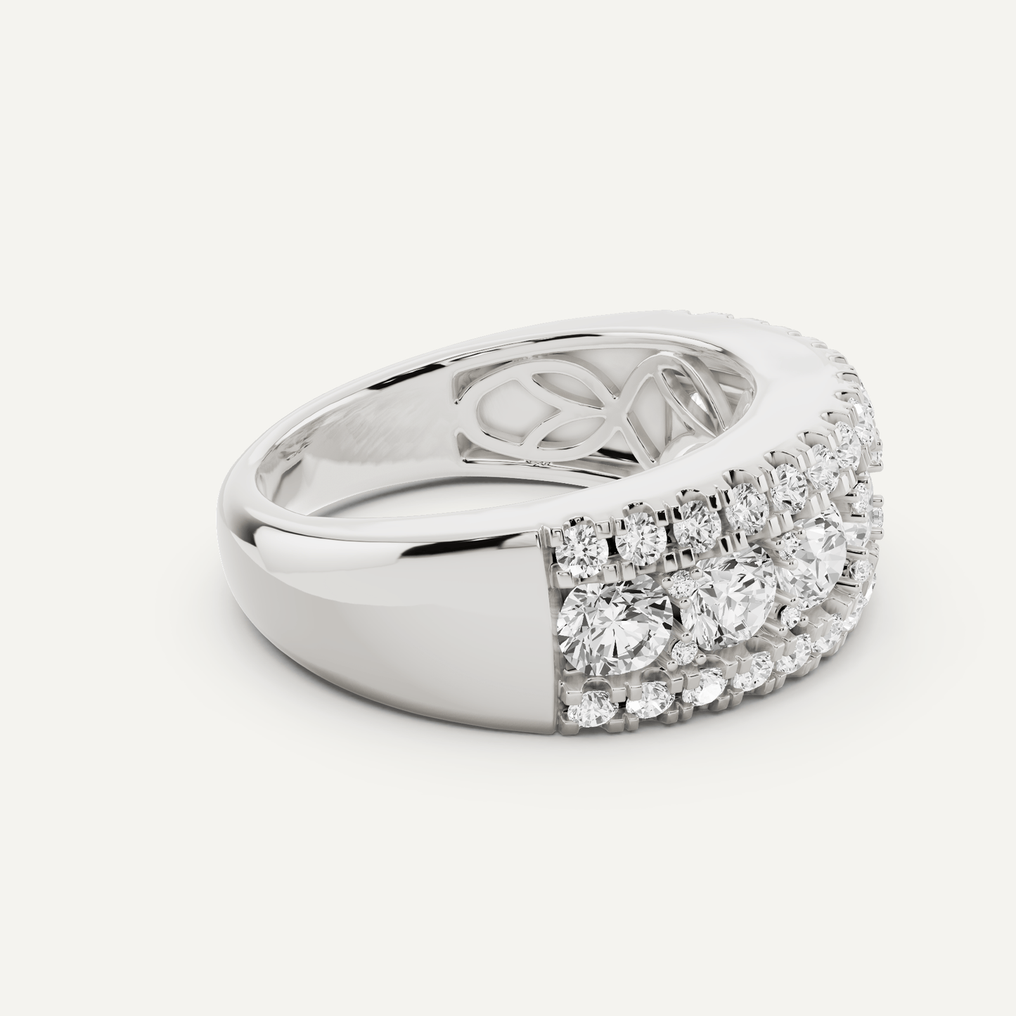 2 ctw Round Diamond Triple Row Fashion Band - Lotus Diamond