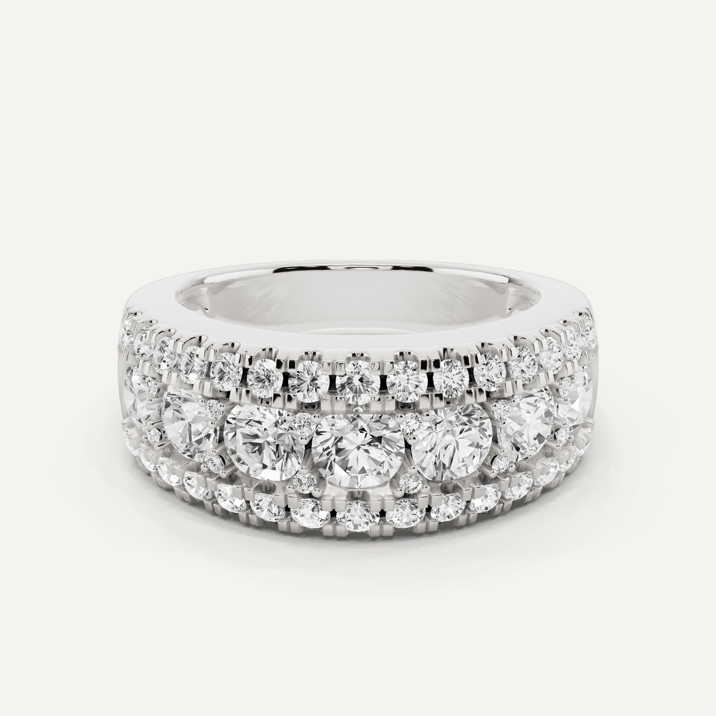 2 ctw Round Diamond Triple Row Fashion Band - Lotus Diamond