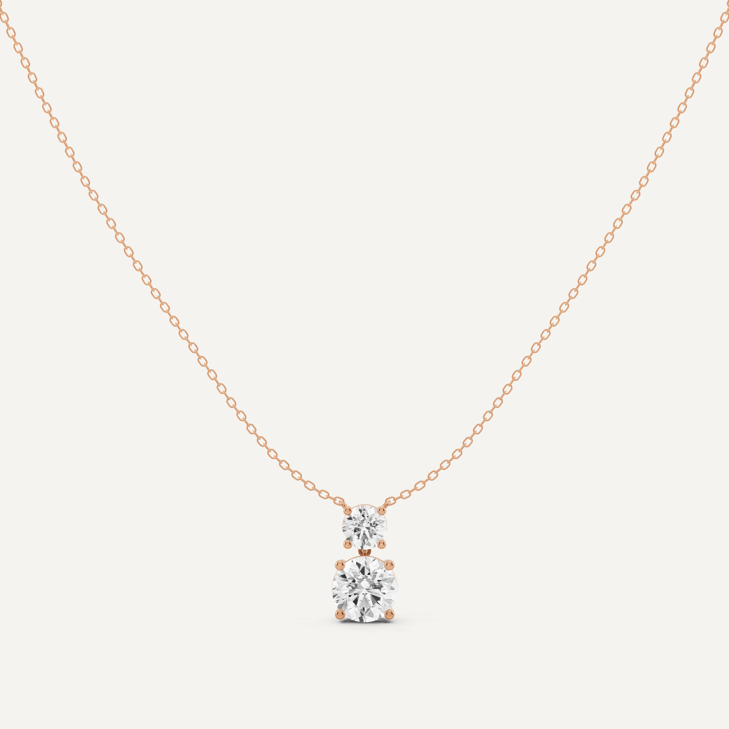 2 ctw Round Diamond Two Stone Fashion Necklace - Lotus Diamond