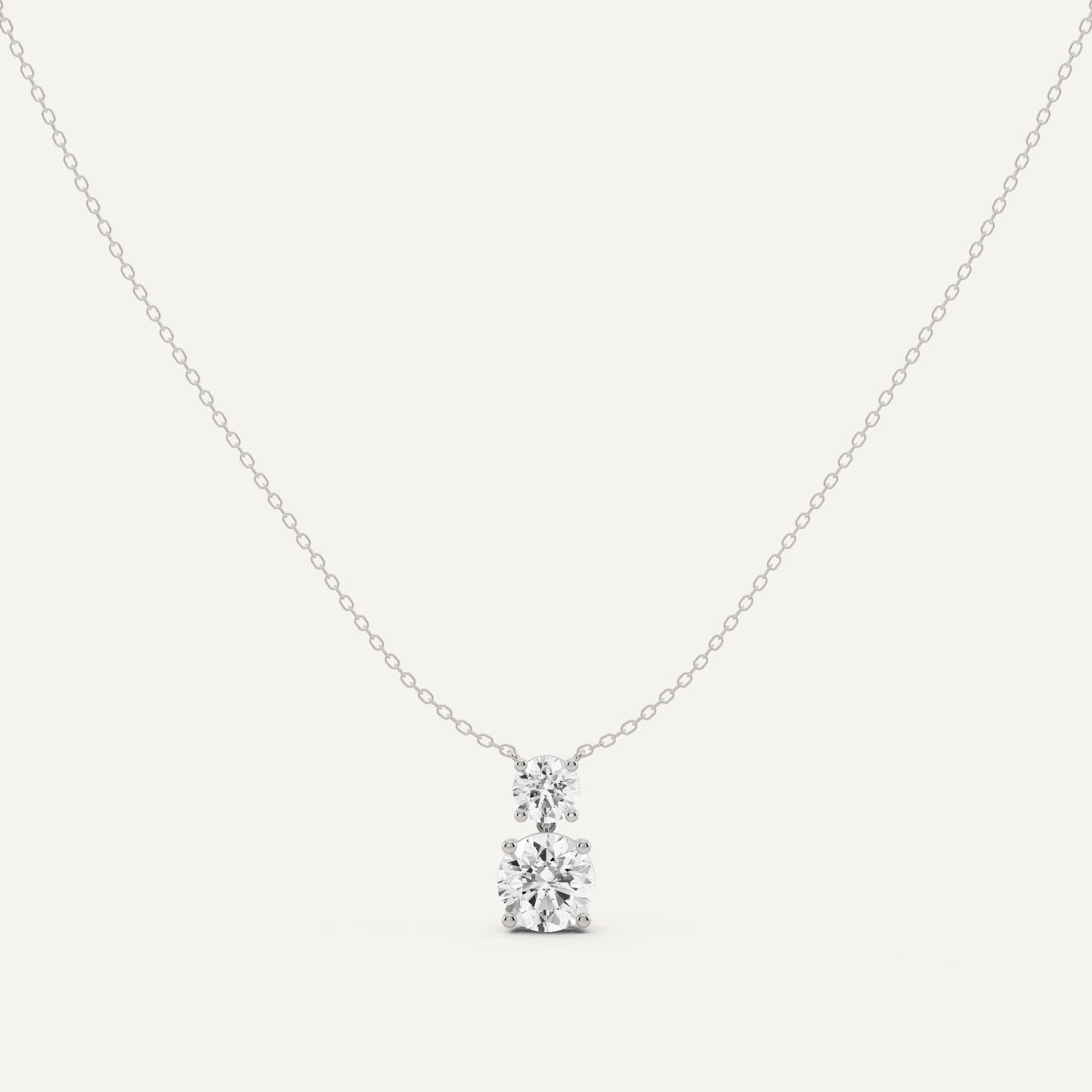 2 ctw Round Diamond Two Stone Fashion Necklace - Lotus Diamond