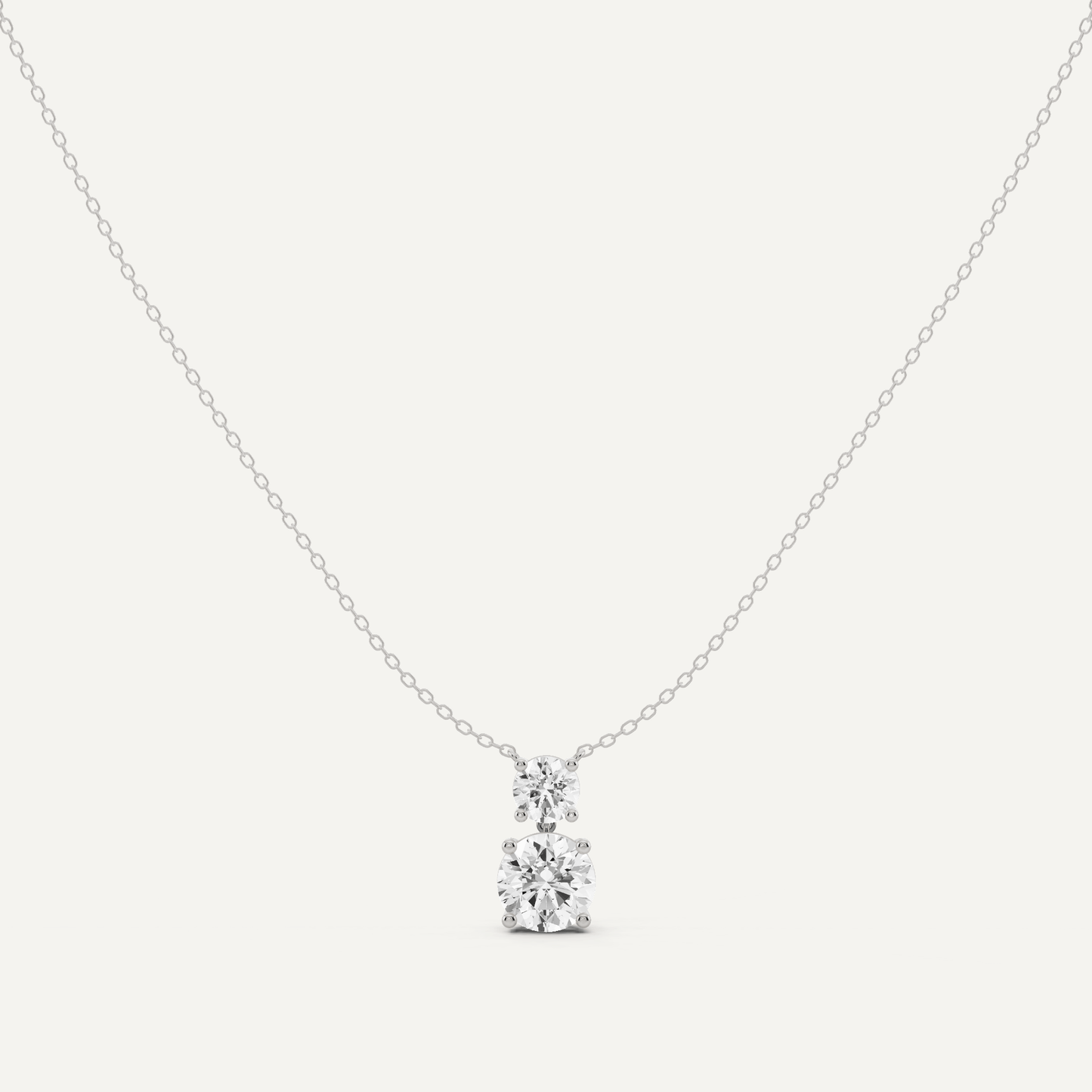 2 ctw Round Diamond Two Stone Fashion Necklace - Lotus Diamond