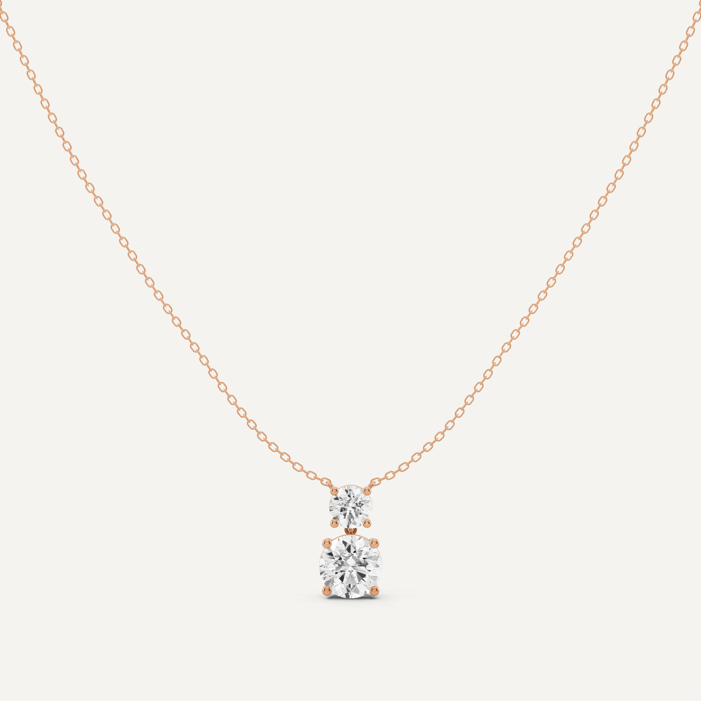 2 ctw Round Diamond Two Stone Fashion Necklace - Lotus Diamond