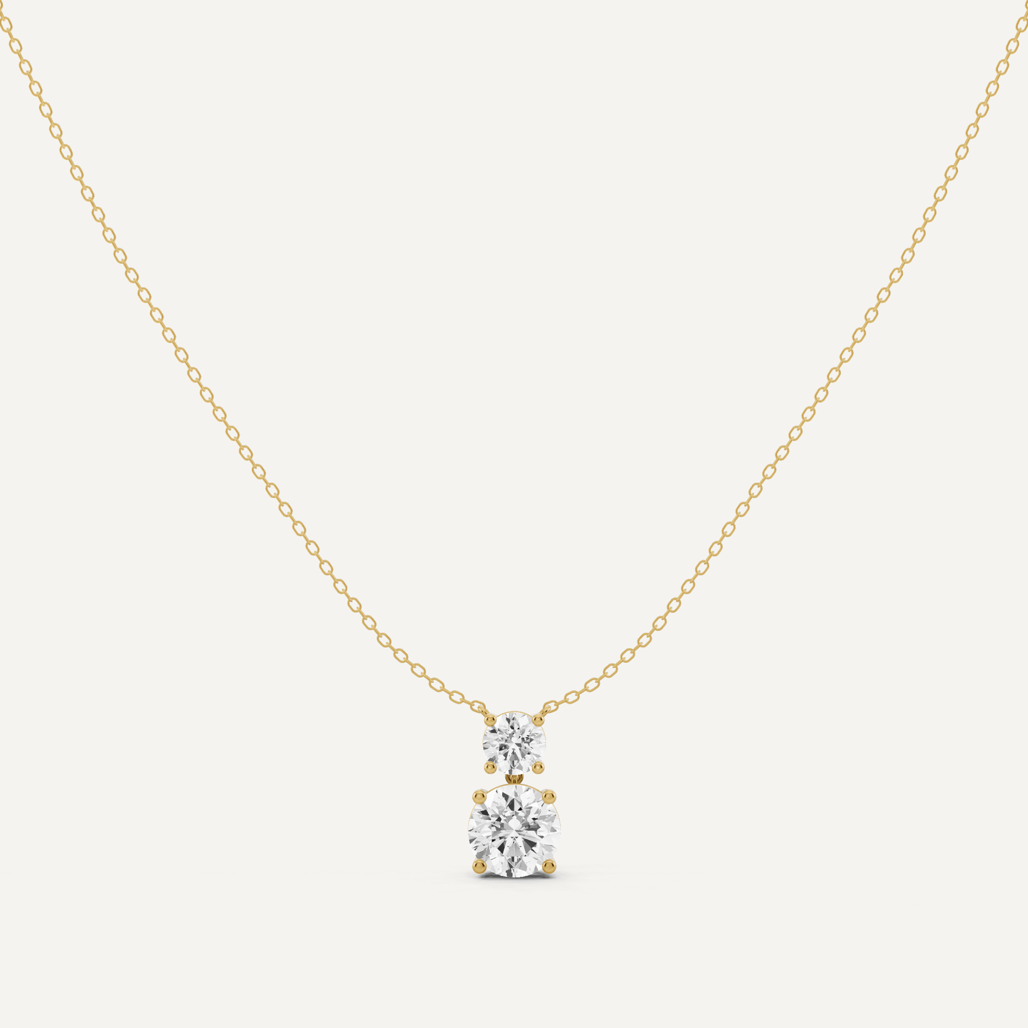 2 ctw Round Diamond Two Stone Fashion Necklace - Lotus Diamond