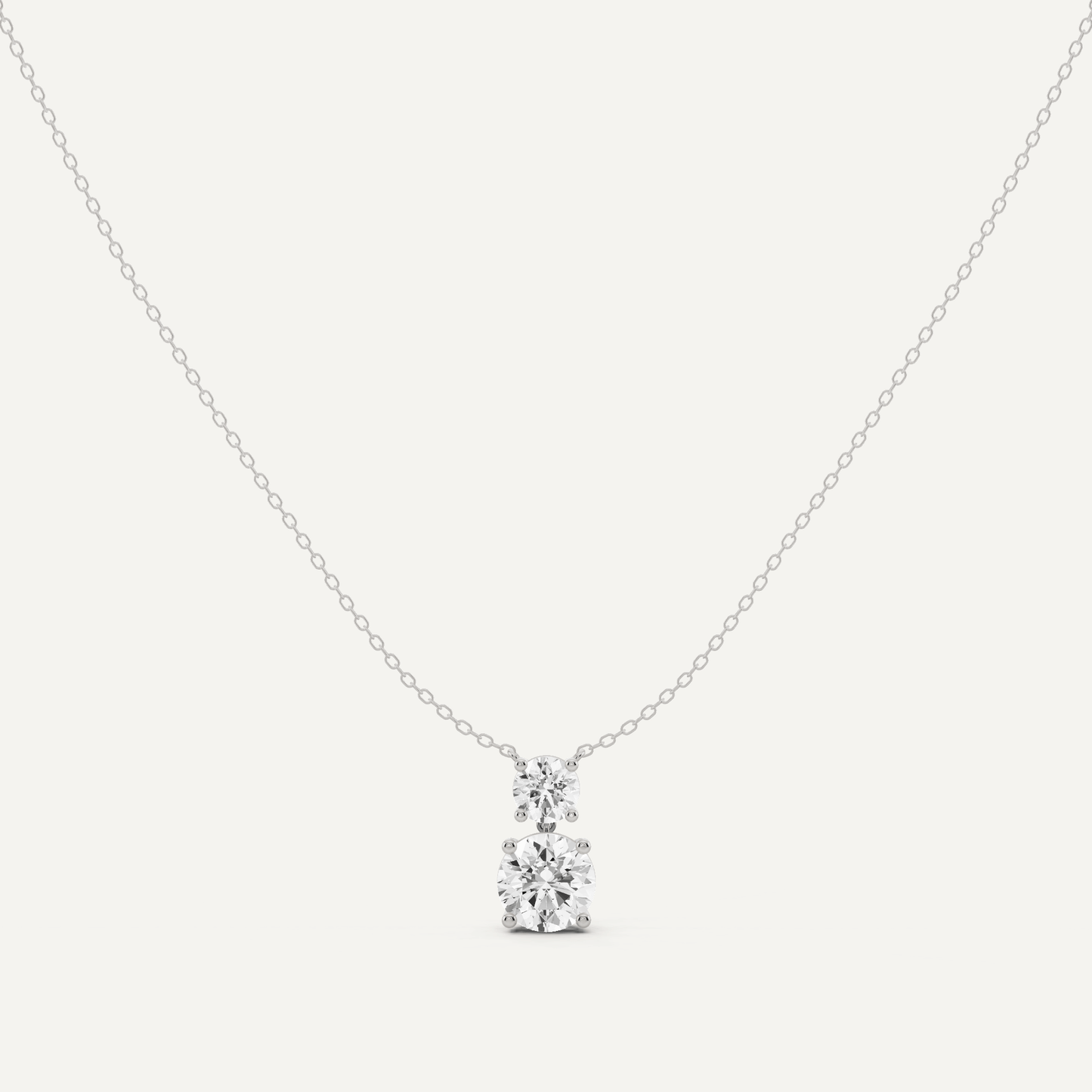 2 ctw Round Diamond Two Stone Fashion Necklace - Lotus Diamond