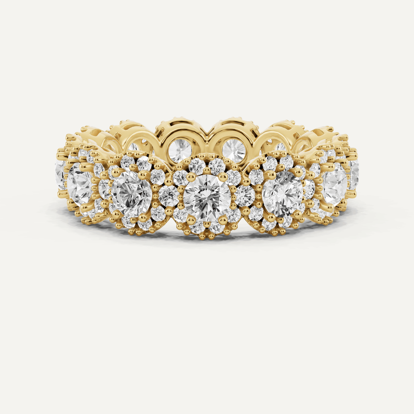 3 ctw Round Diamond Halo Eternity Band - Lotus Diamond