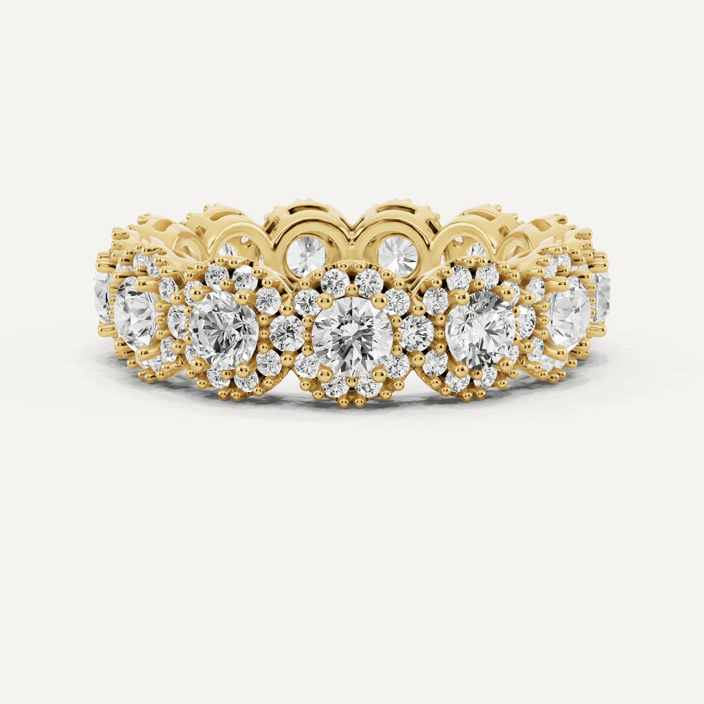 3 ctw Round Diamond Halo Eternity Band - Lotus Diamond