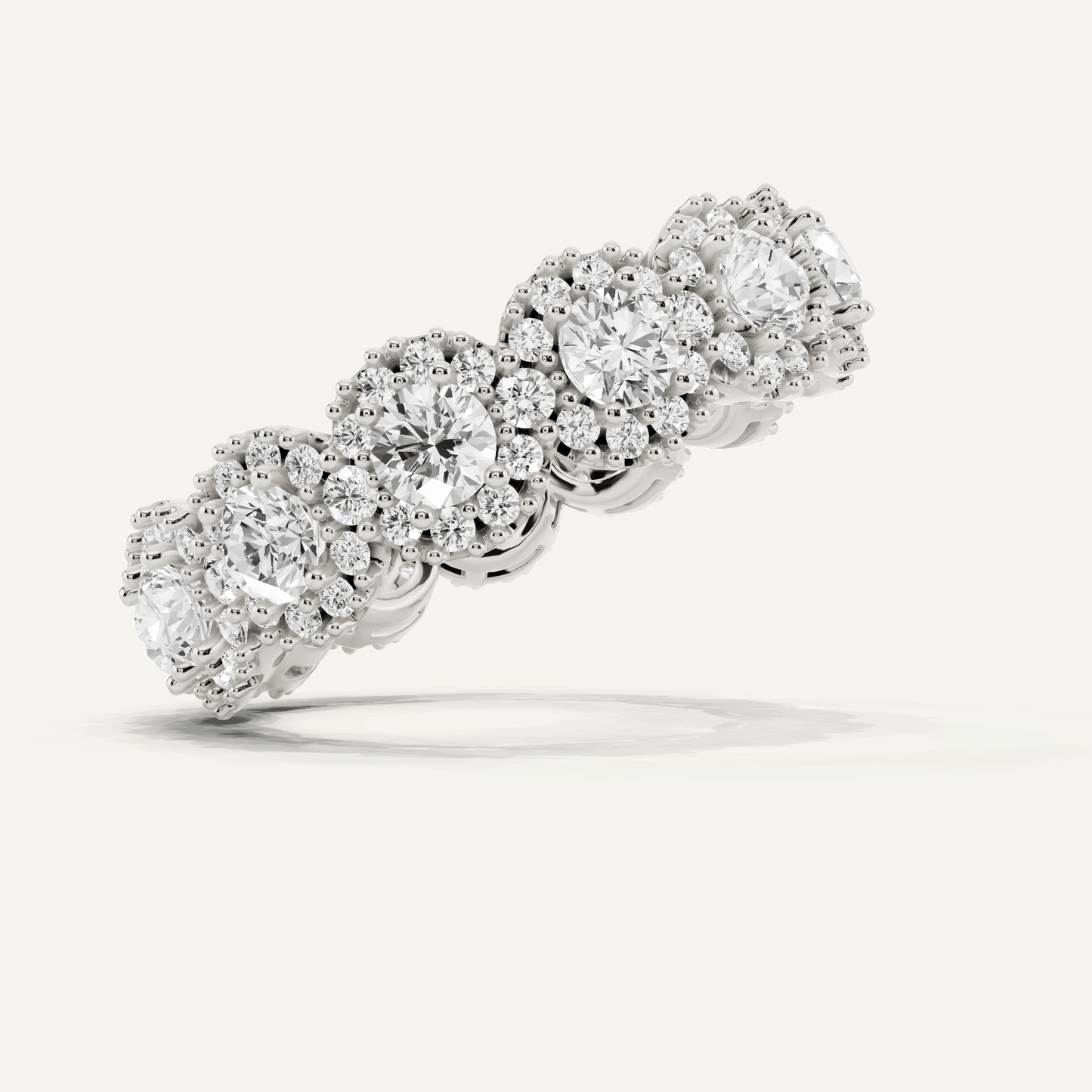 3 ctw Round Diamond Halo Eternity Band - Lotus Diamond