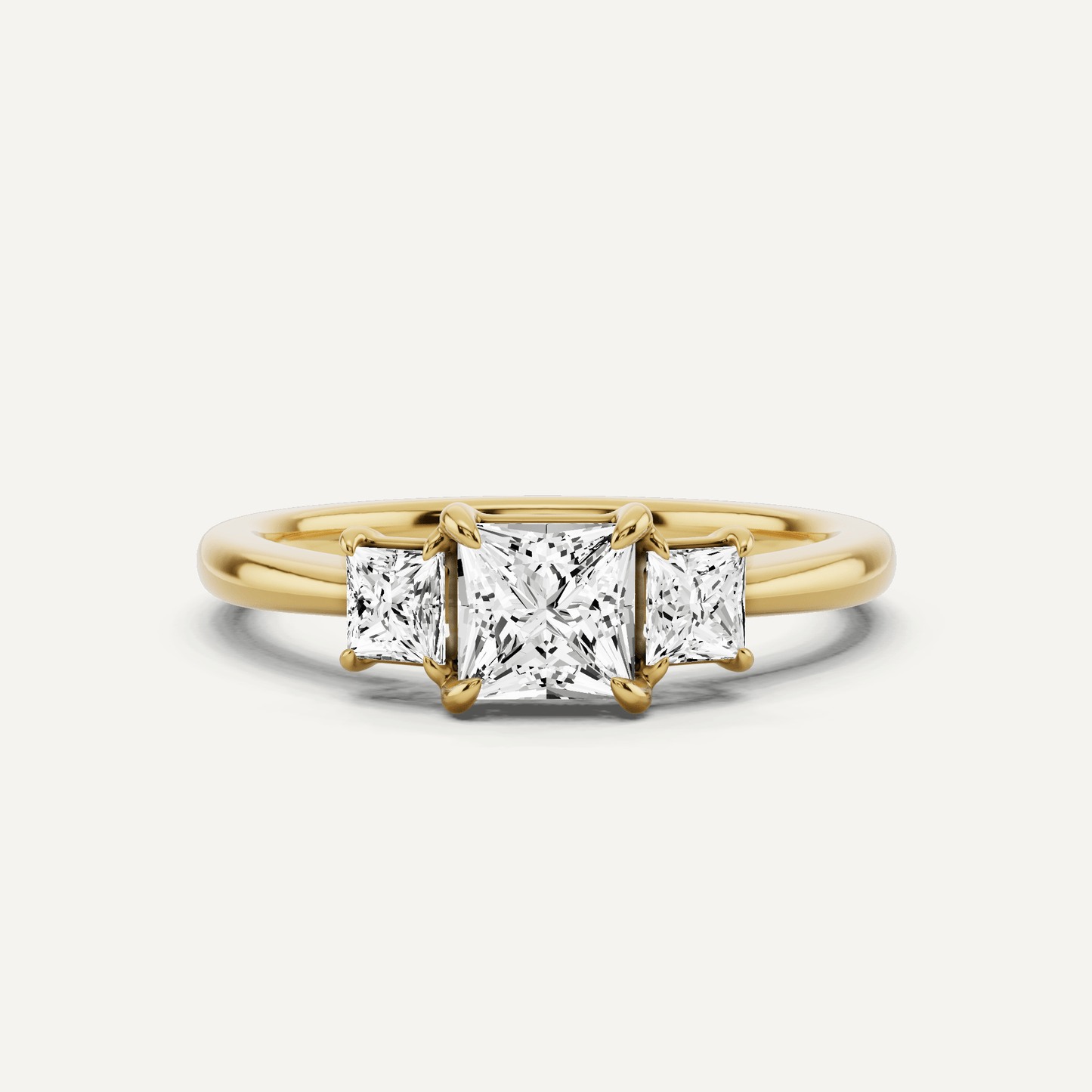 3/4 ctw Princess Diamond Three Stone Engagement Ring - Lotus Diamond
