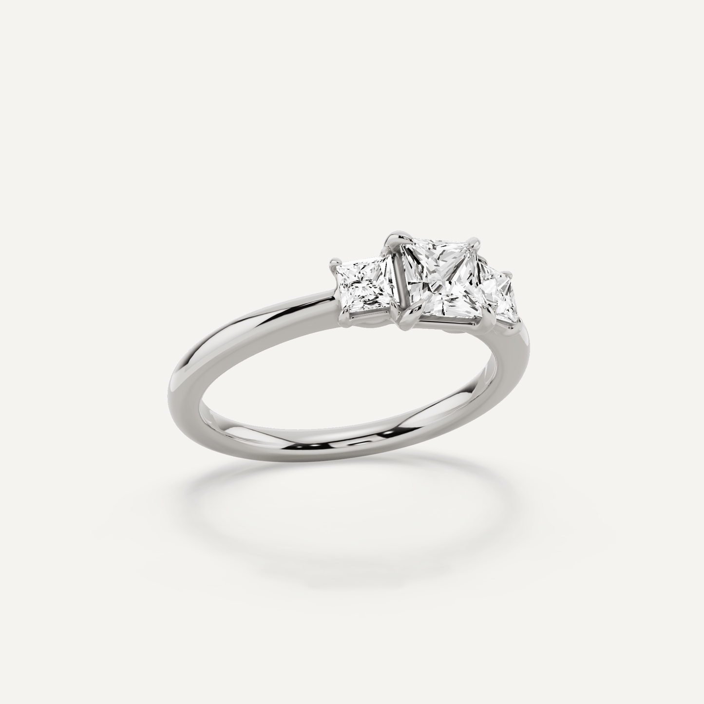 3/4 ctw Princess Diamond Three Stone Engagement Ring - Lotus Diamond