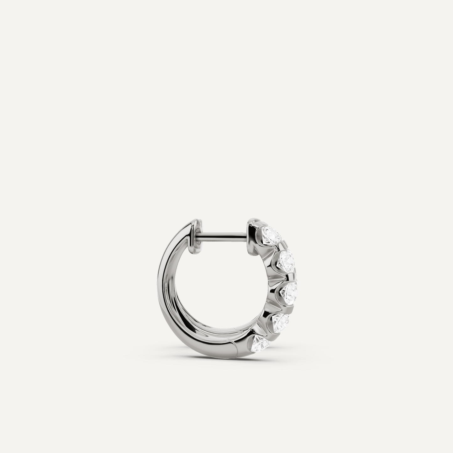 3/4 ctw Round Diamond Huggie Hoop Earrings - Lotus Diamond