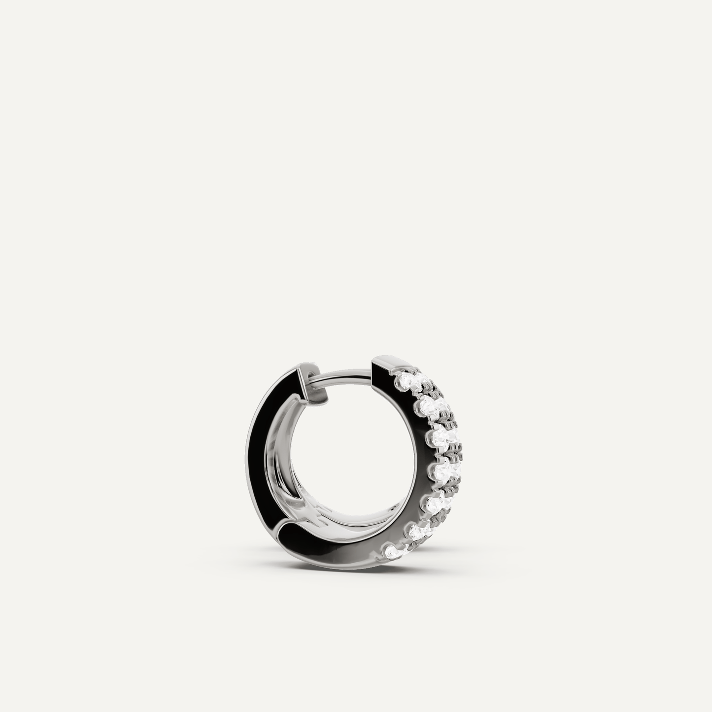 3/4 ctw Round Diamond Petite Huggie Hoop Earrings - Lotus Diamond