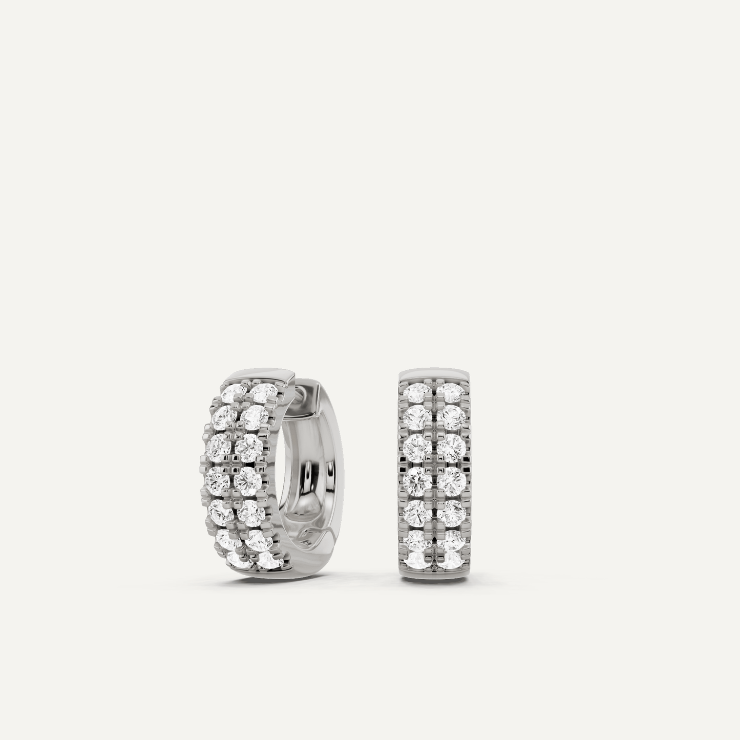 3/4 ctw Round Diamond Petite Huggie Hoop Earrings - Lotus Diamond