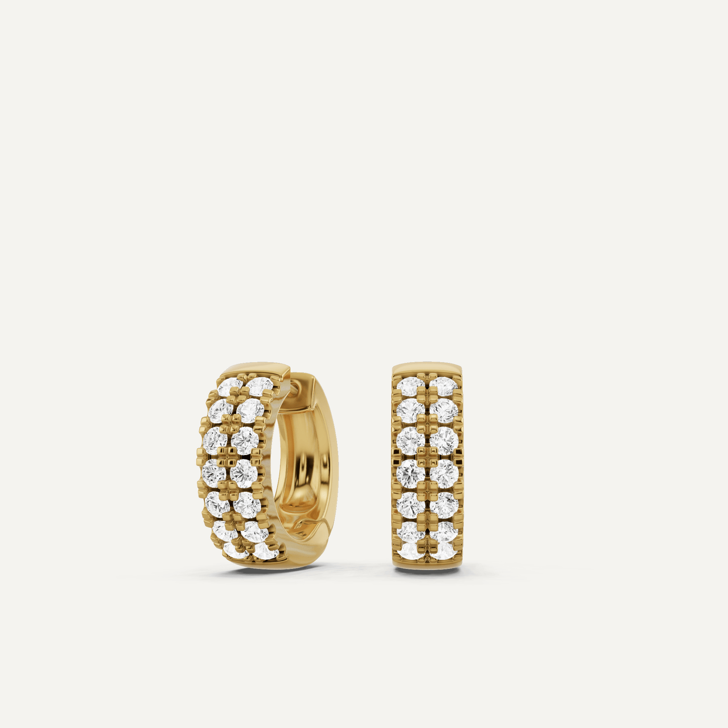 3/4 ctw Round Diamond Petite Huggie Hoop Earrings - Lotus Diamond