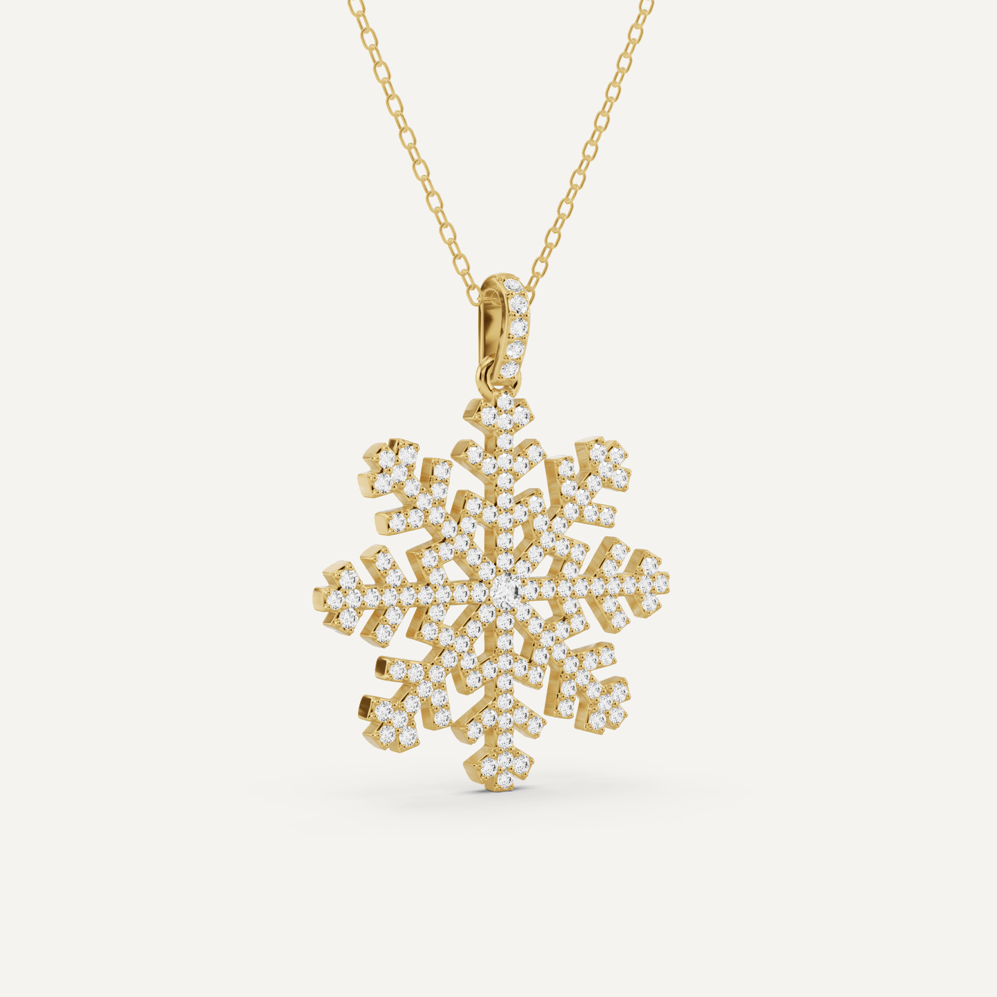 3/4 ctw Round Snowflake Fashion Pendant - Lotus Diamond