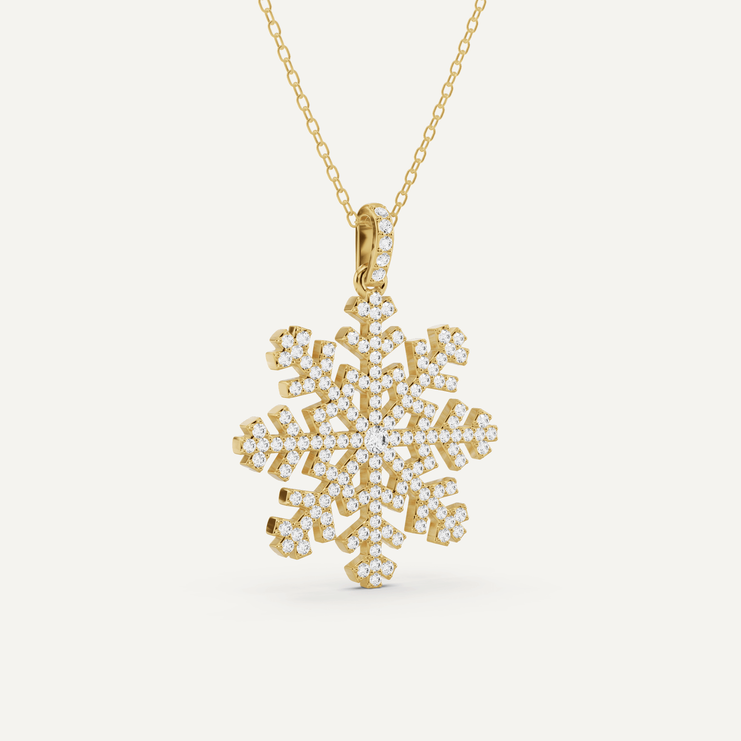 3/4 ctw Round Snowflake Fashion Pendant - Lotus Diamond