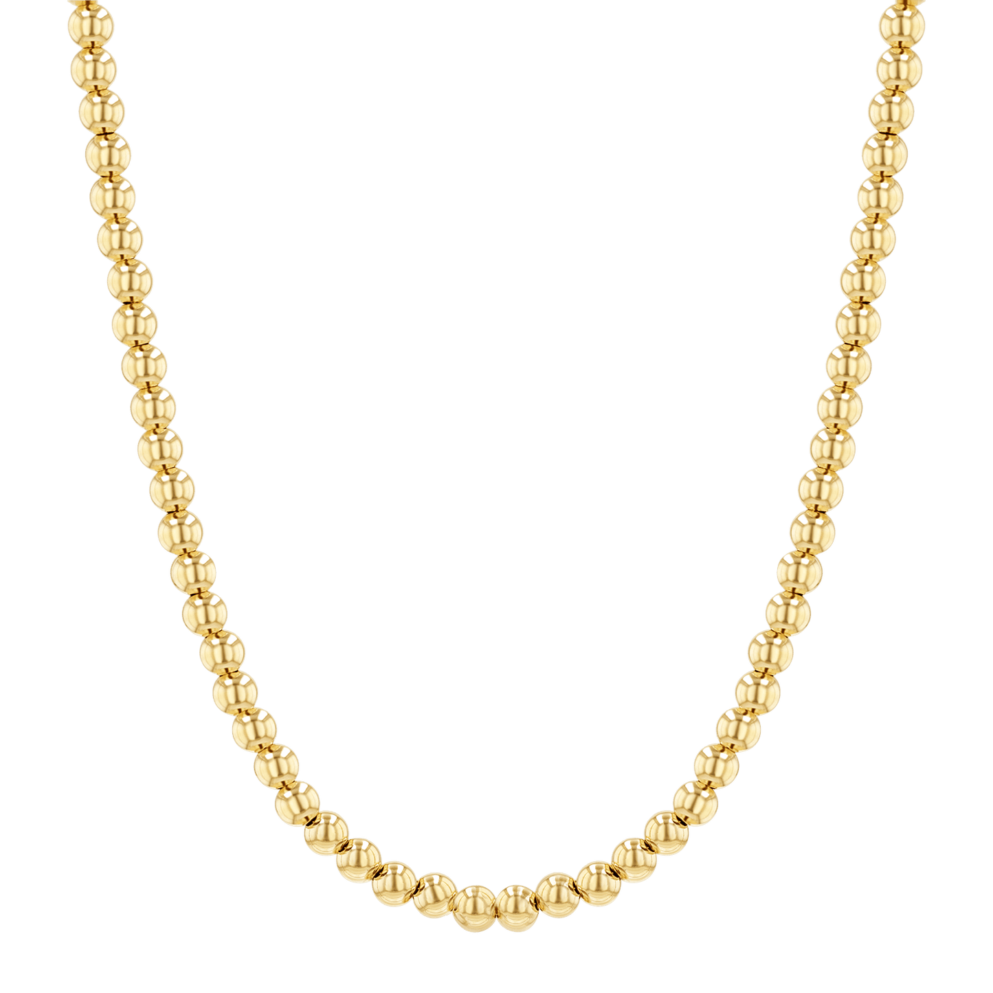 4mm Gold Bead Ball Necklace - Lotus Diamond