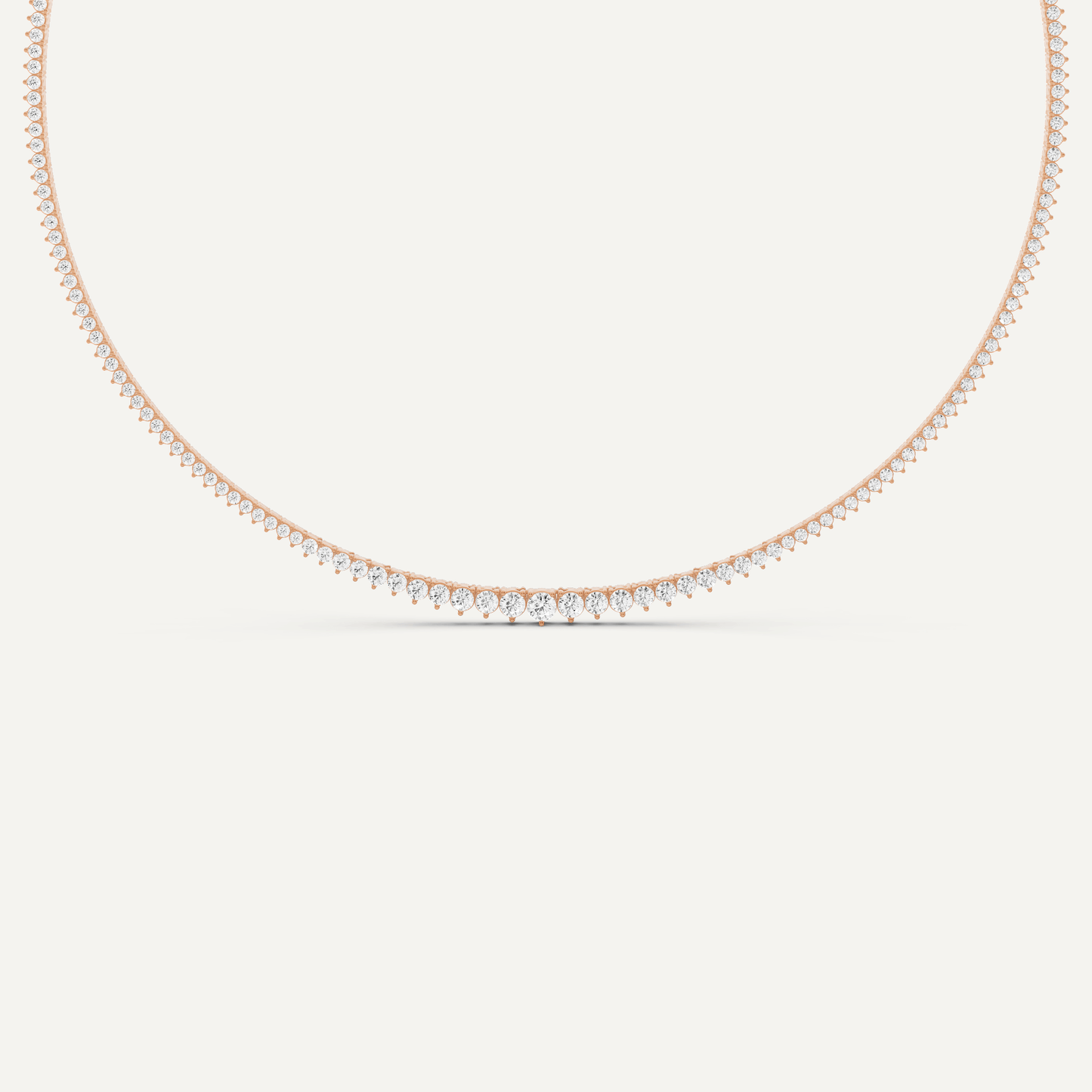 5 1/5 ctw Round Diamond Graduated Tennis Necklace - Lotus Diamond