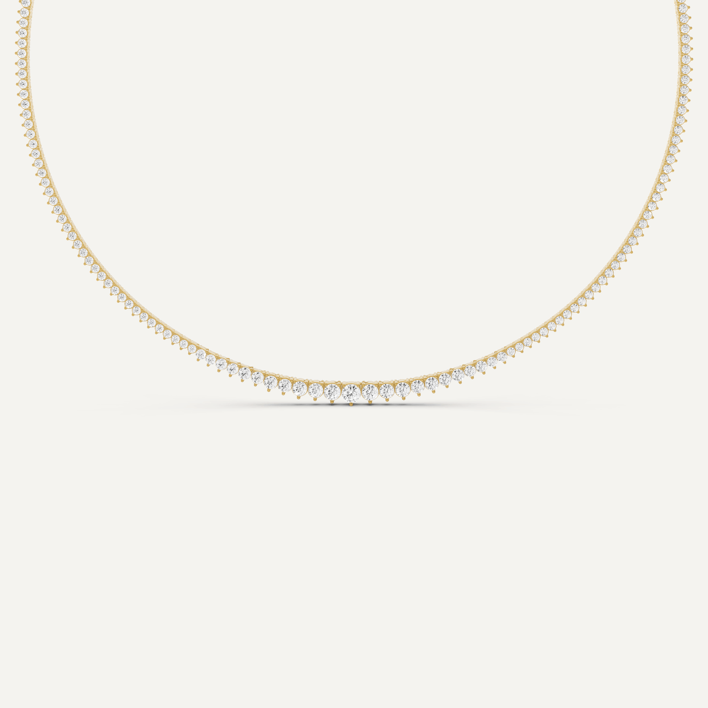 5 1/5 ctw Round Diamond Graduated Tennis Necklace - Lotus Diamond