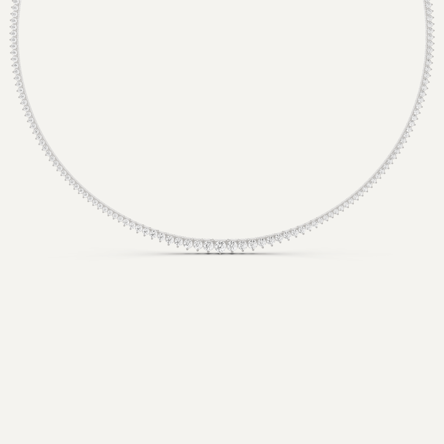 5 1/5 ctw Round Diamond Graduated Tennis Necklace - Lotus Diamond