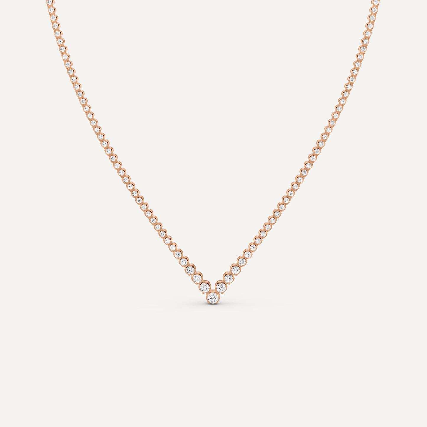 5 ctw Round Diamond Graduated Chevron Tennis Necklace - Lotus Diamond