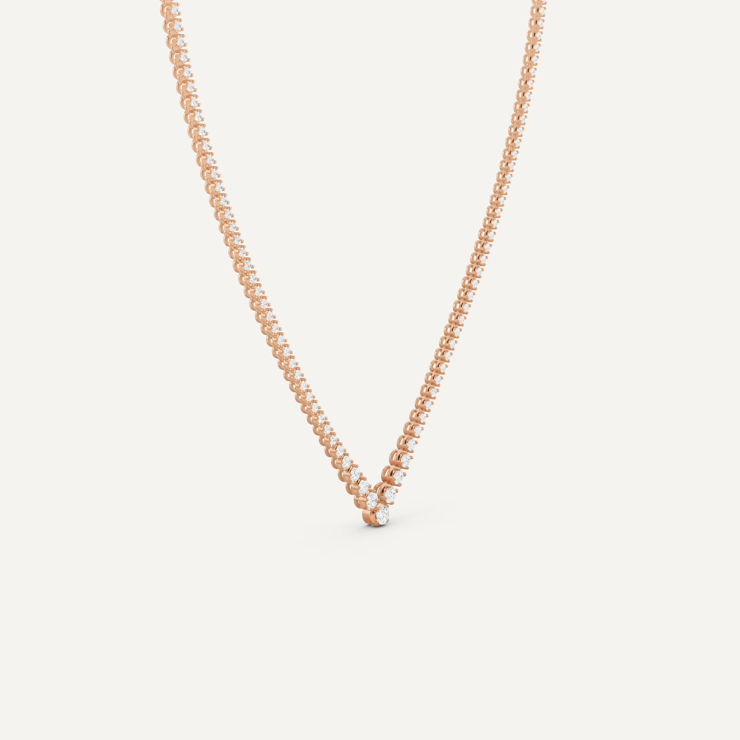 5 ctw Round Diamond Graduated Chevron Tennis Necklace - Lotus Diamond