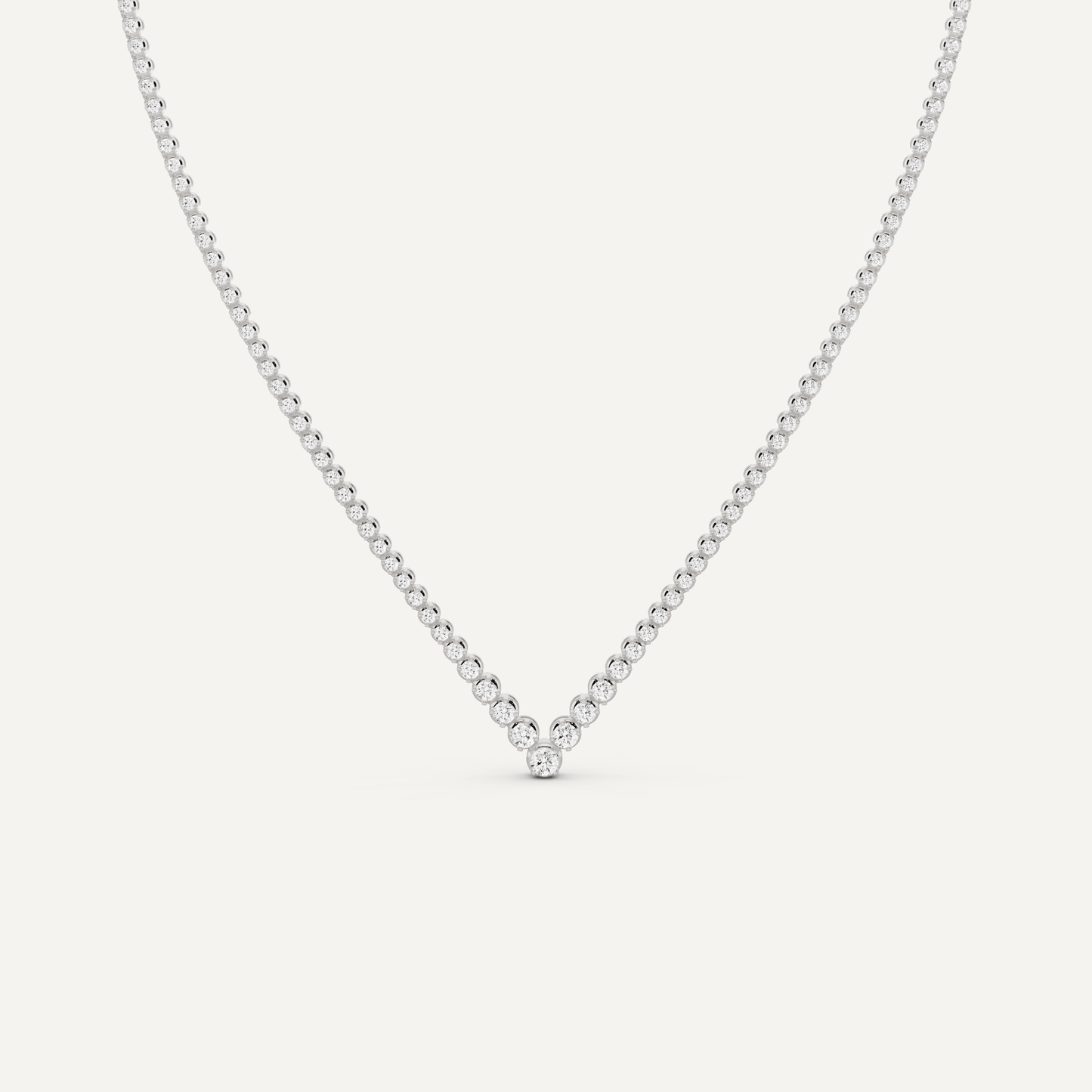 5 ctw Round Diamond Graduated Chevron Tennis Necklace - Lotus Diamond