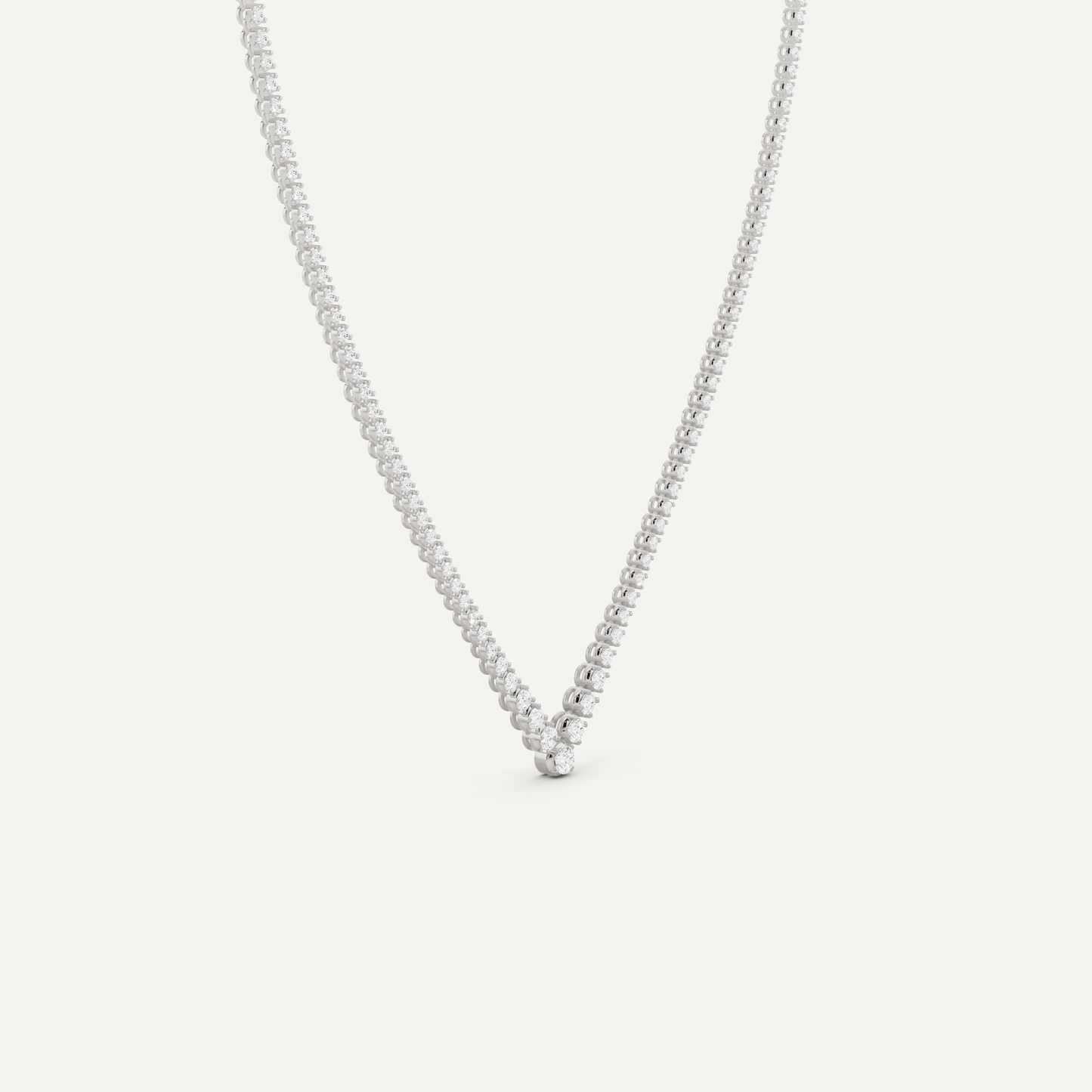 5 ctw Round Diamond Graduated Chevron Tennis Necklace - Lotus Diamond