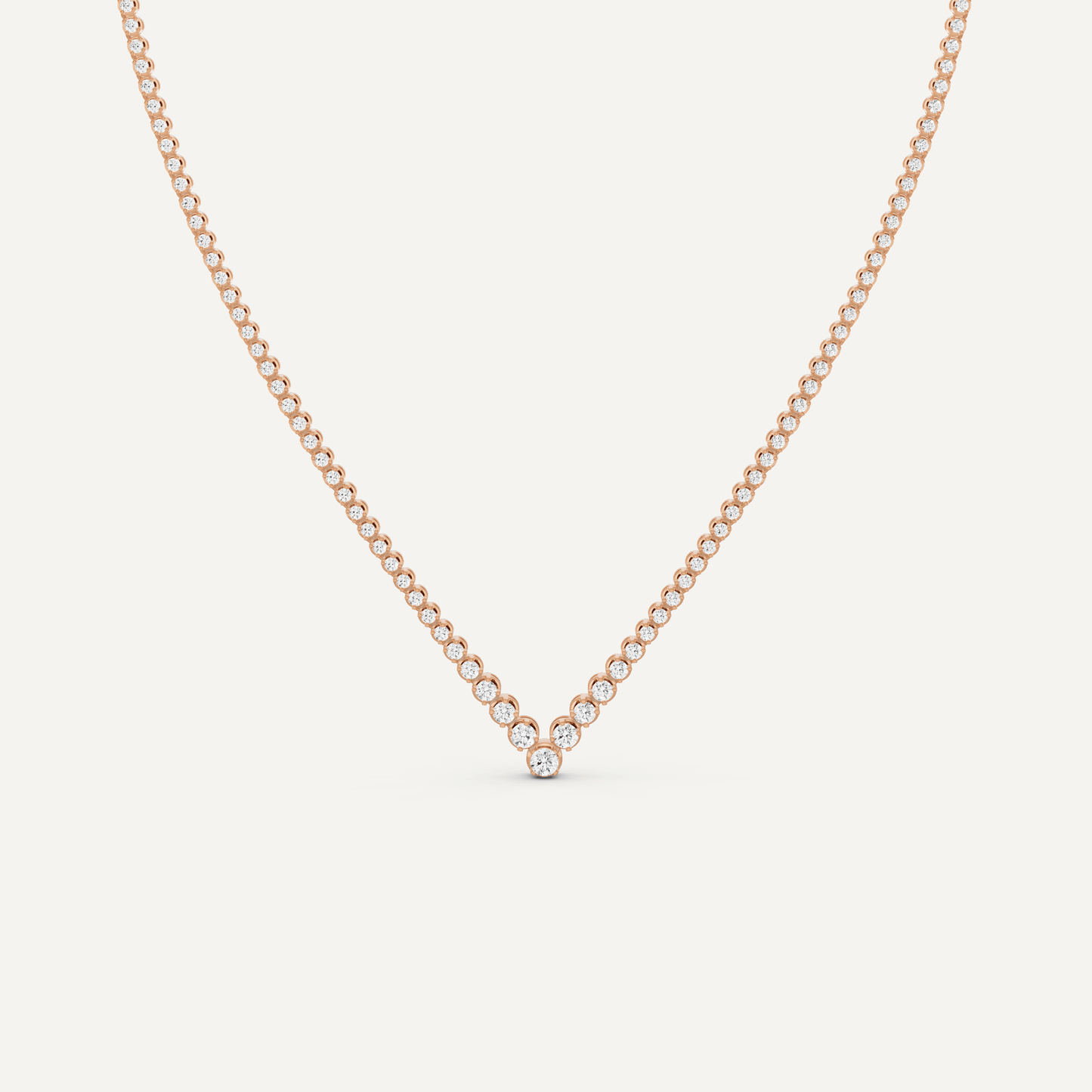 5 ctw Round Diamond Graduated Chevron Tennis Necklace - Lotus Diamond