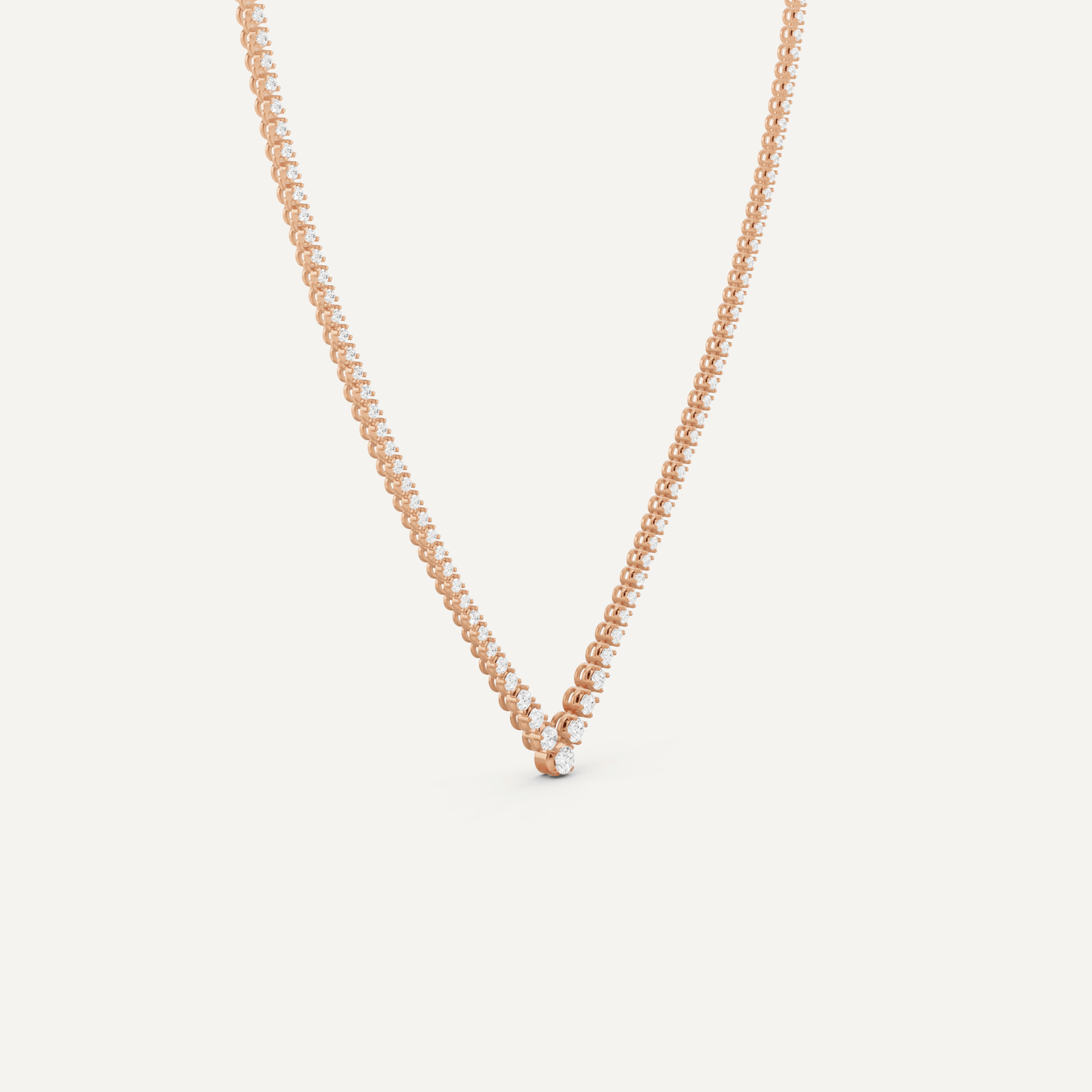 5 ctw Round Diamond Graduated Chevron Tennis Necklace - Lotus Diamond